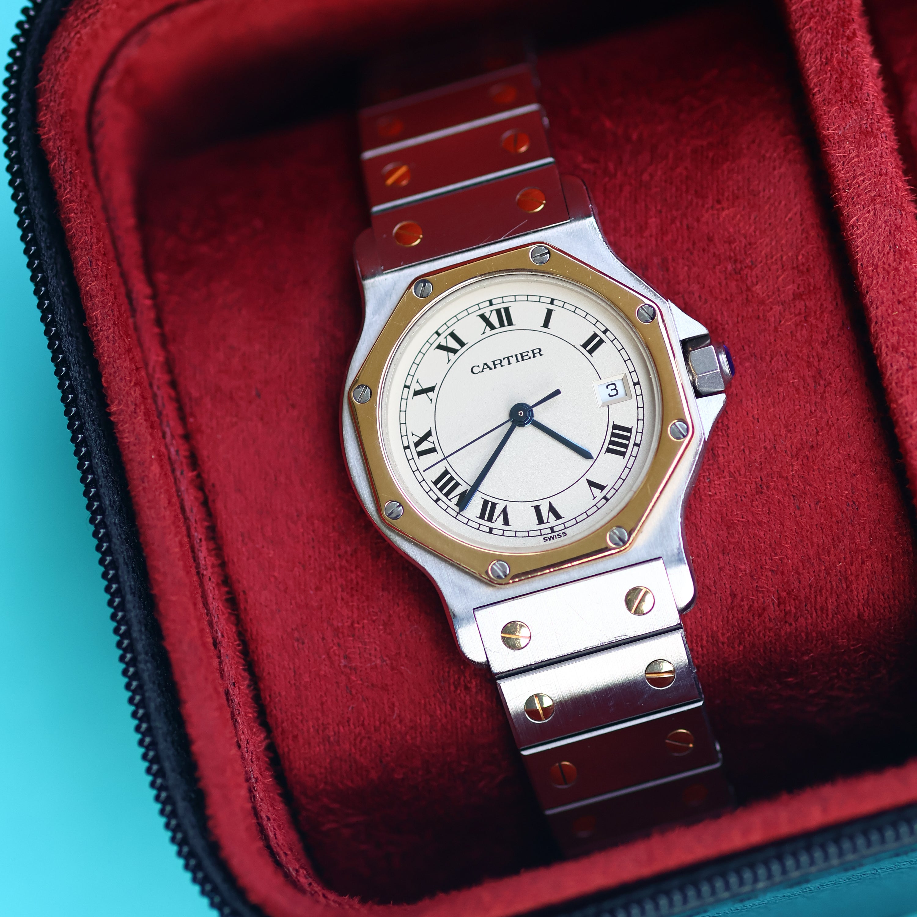 Cartier Santos Octagon Ref. 187902 Large Steel and Gold