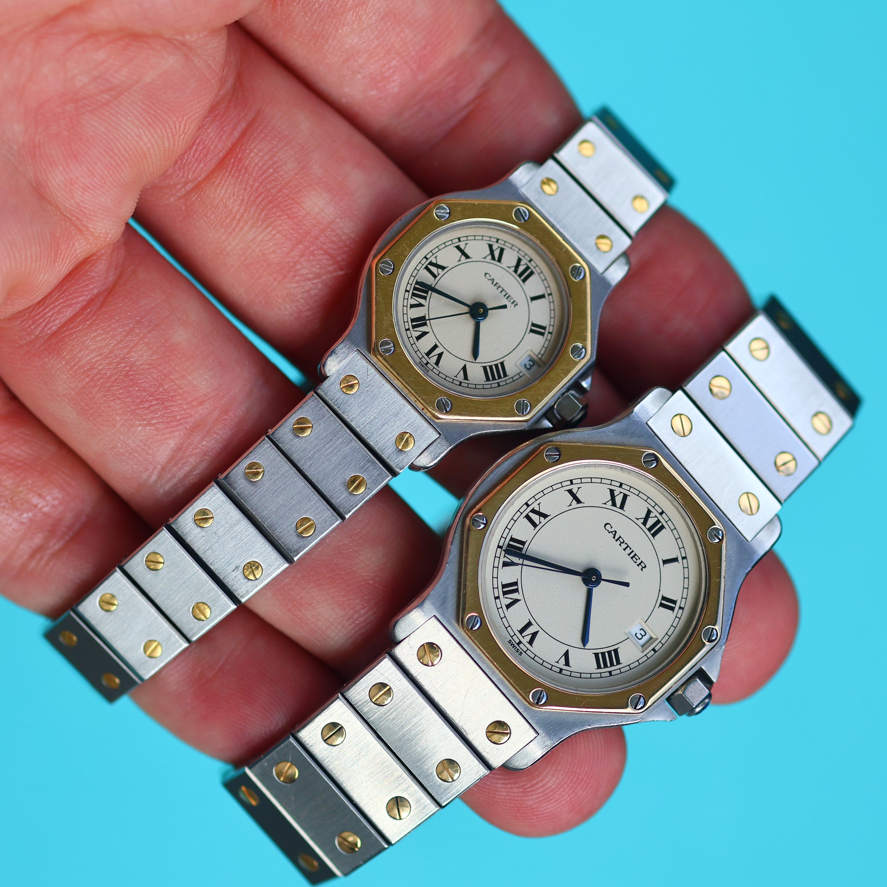 Cartier Santos Octagon Ref. 187902 Large Steel and Gold