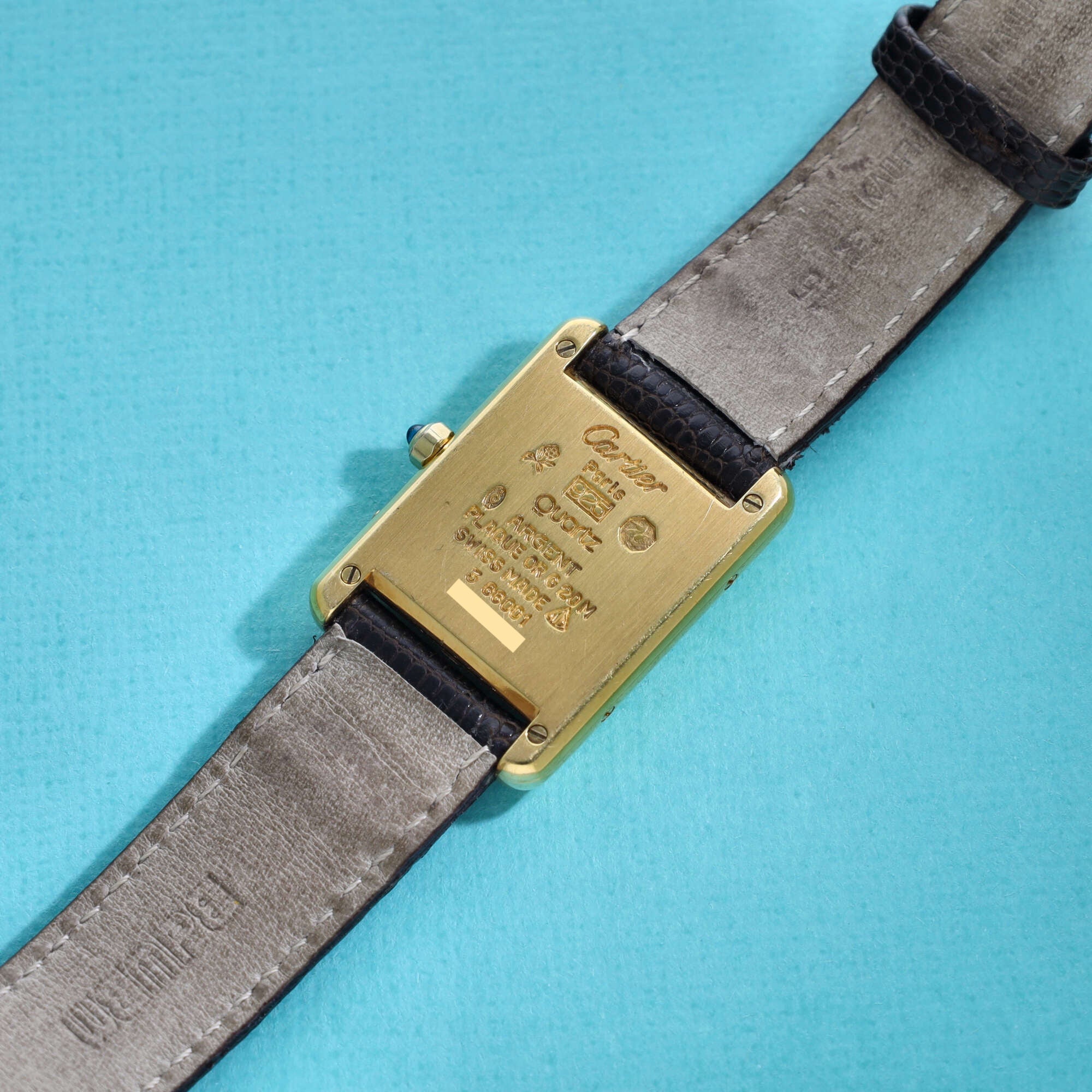 Cartier Must Tank Ref. 3-66001 Ladies Ivory Roman Dial Box and Papers