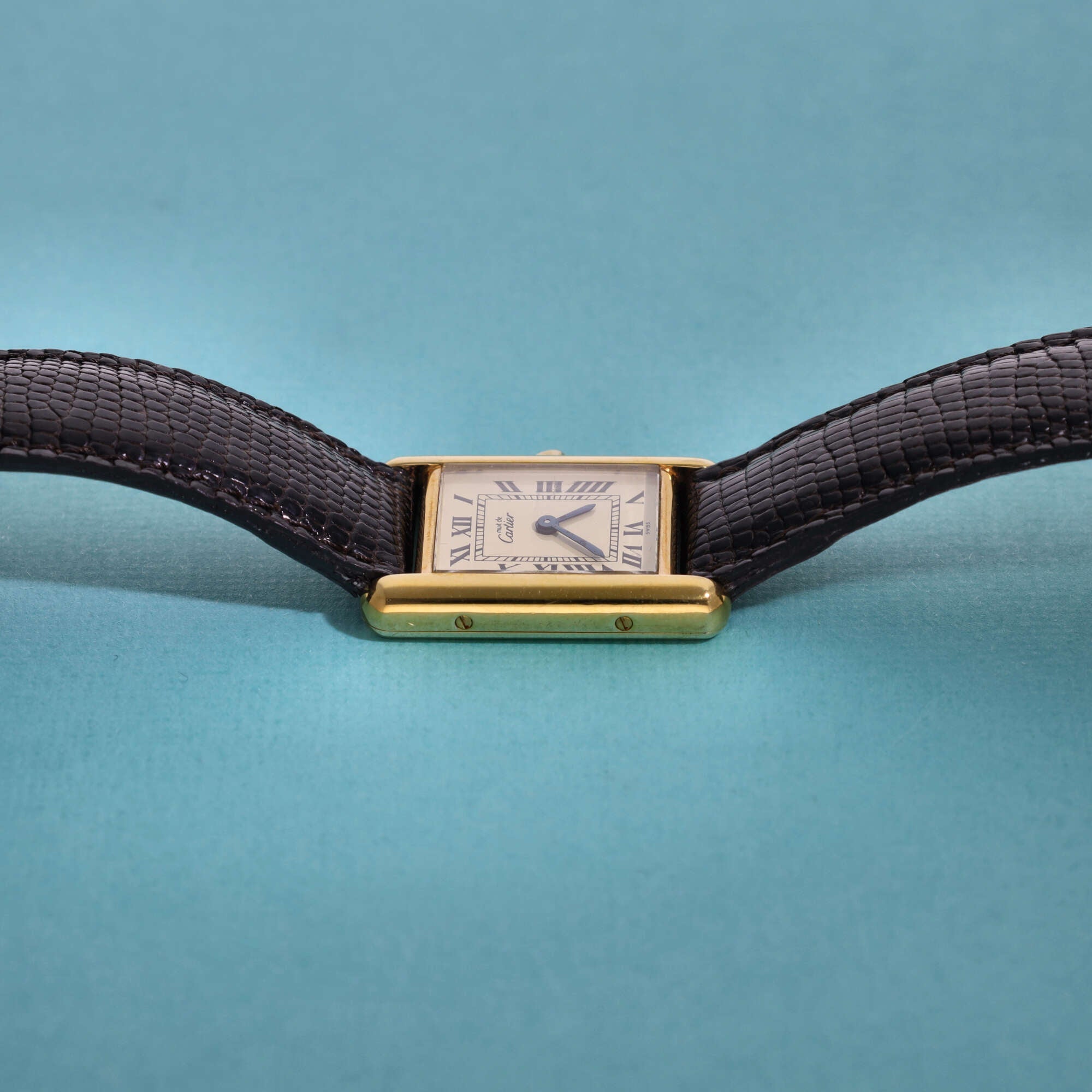 Cartier Must Tank Ref. 3-66001 Ladies Ivory Roman Dial Box and Papers