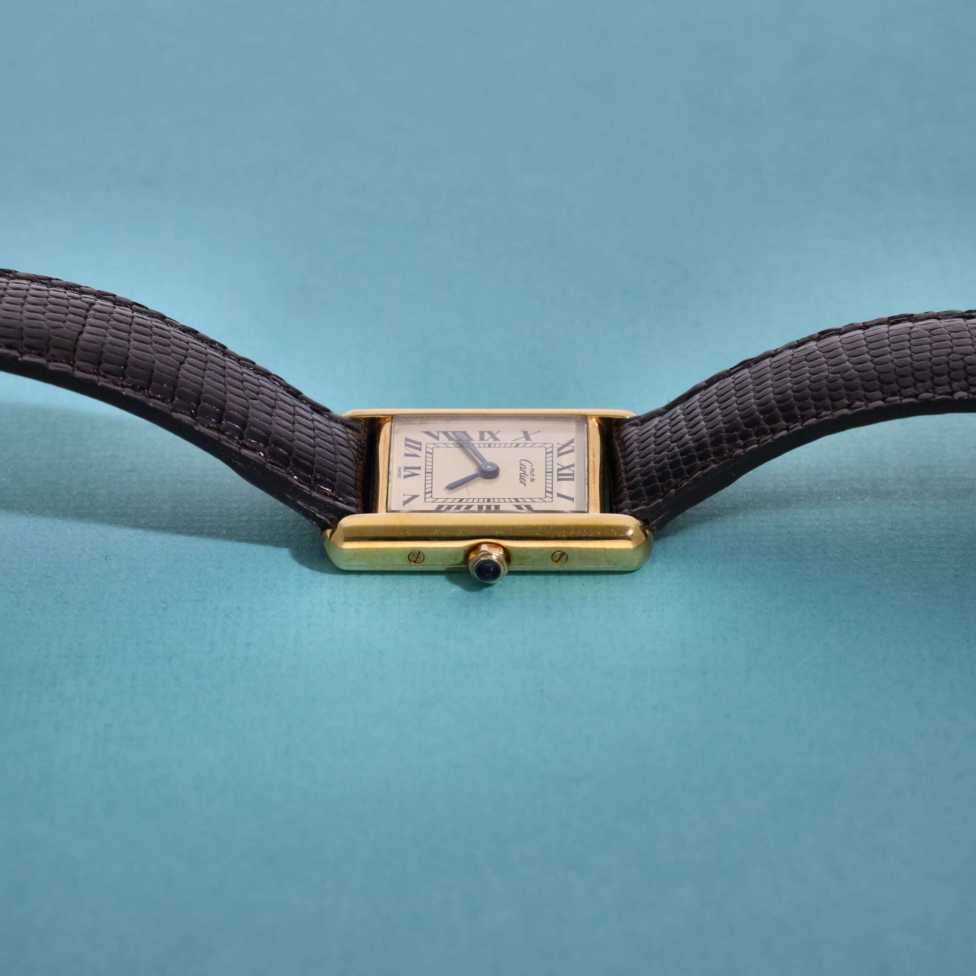 Cartier Must Tank Ref. 3-66001 Ladies Ivory Roman Dial Box and Papers