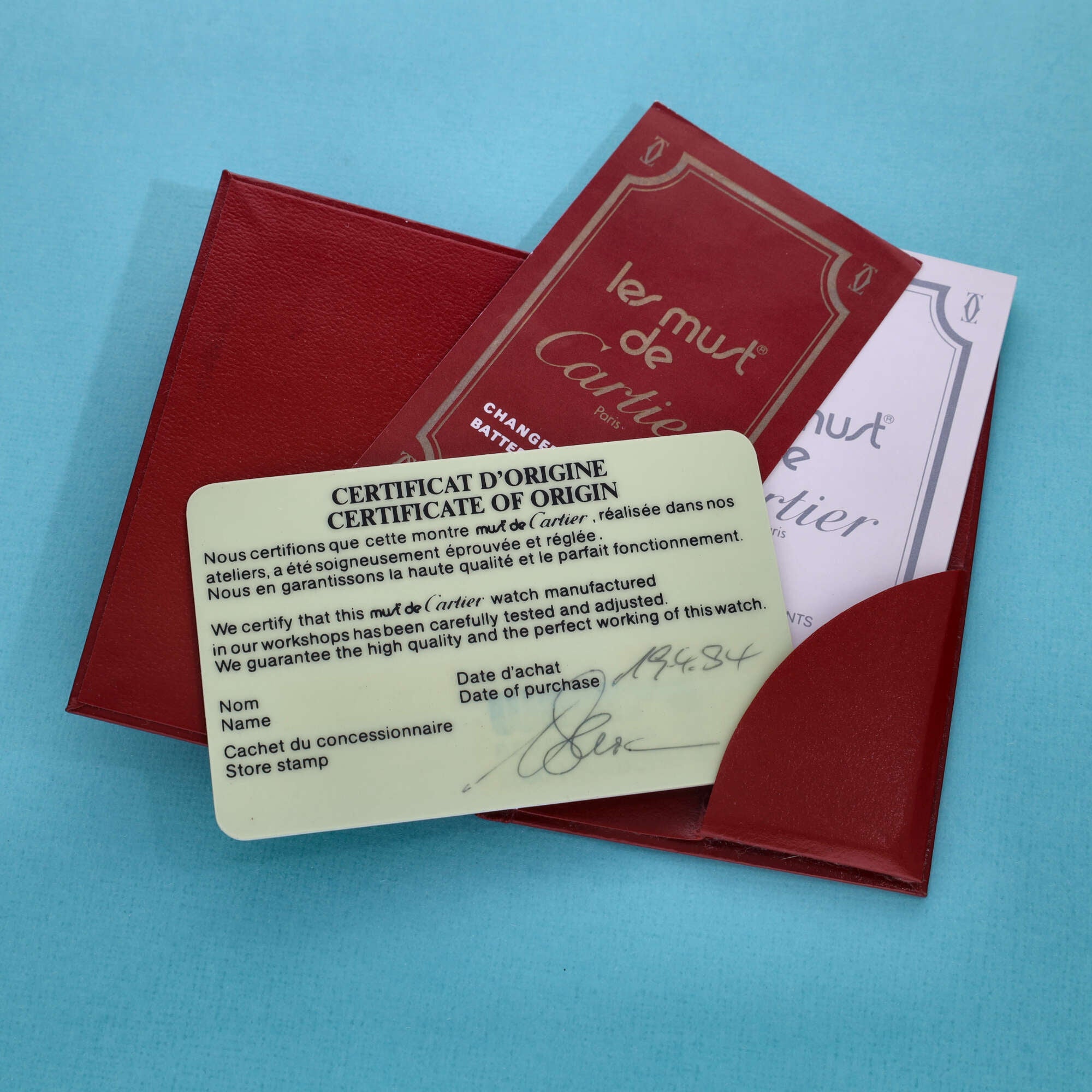 Cartier Must Tank Ref. 3-66001 Ladies Ivory Roman Dial Box and Papers