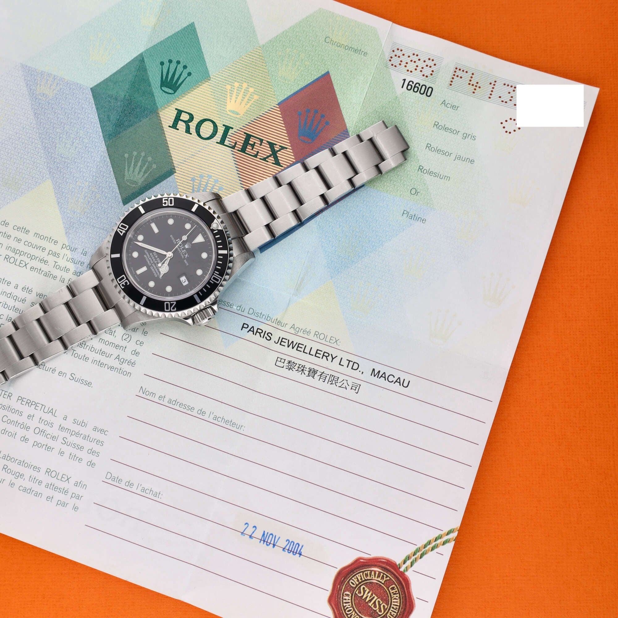 Rolex Sea-Dweller Ref. 16600 'Unpolished' Very Complete Set