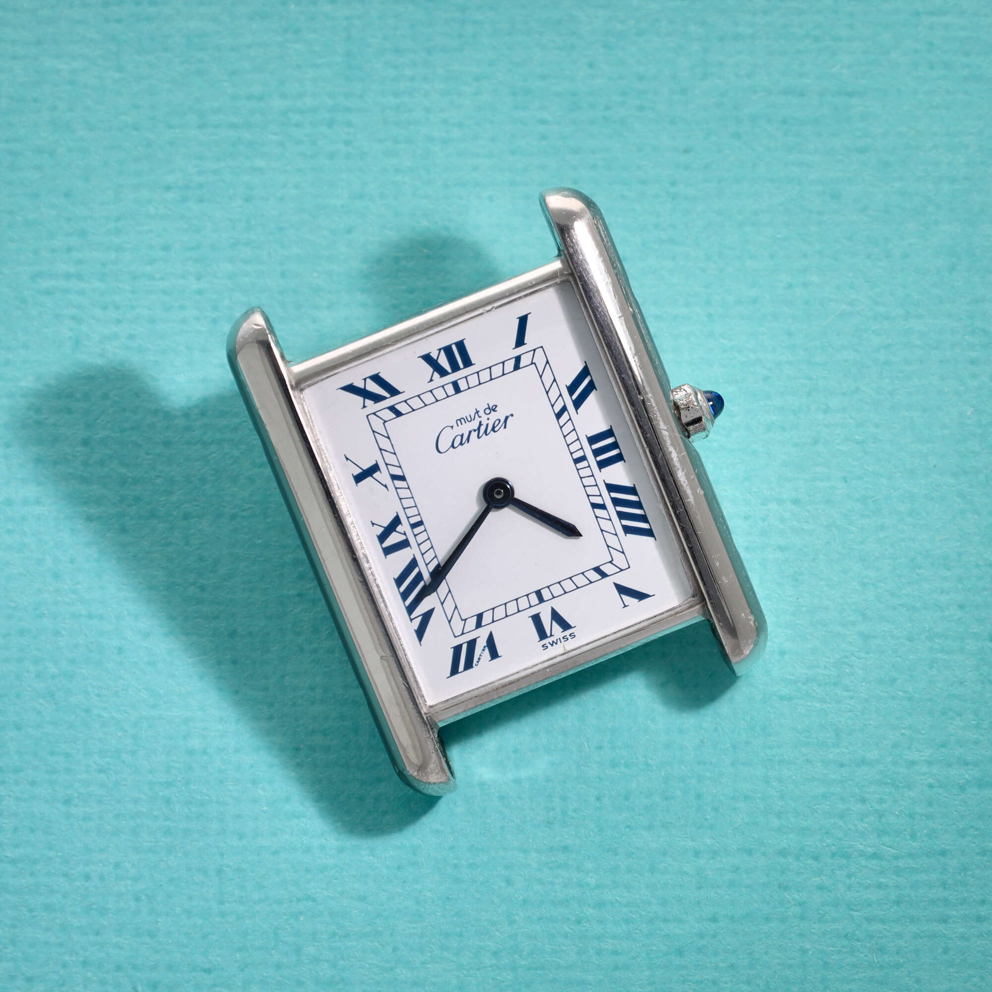 Cartier Tank Must Ref. 681006 Silver Dark Blue Roman Dial