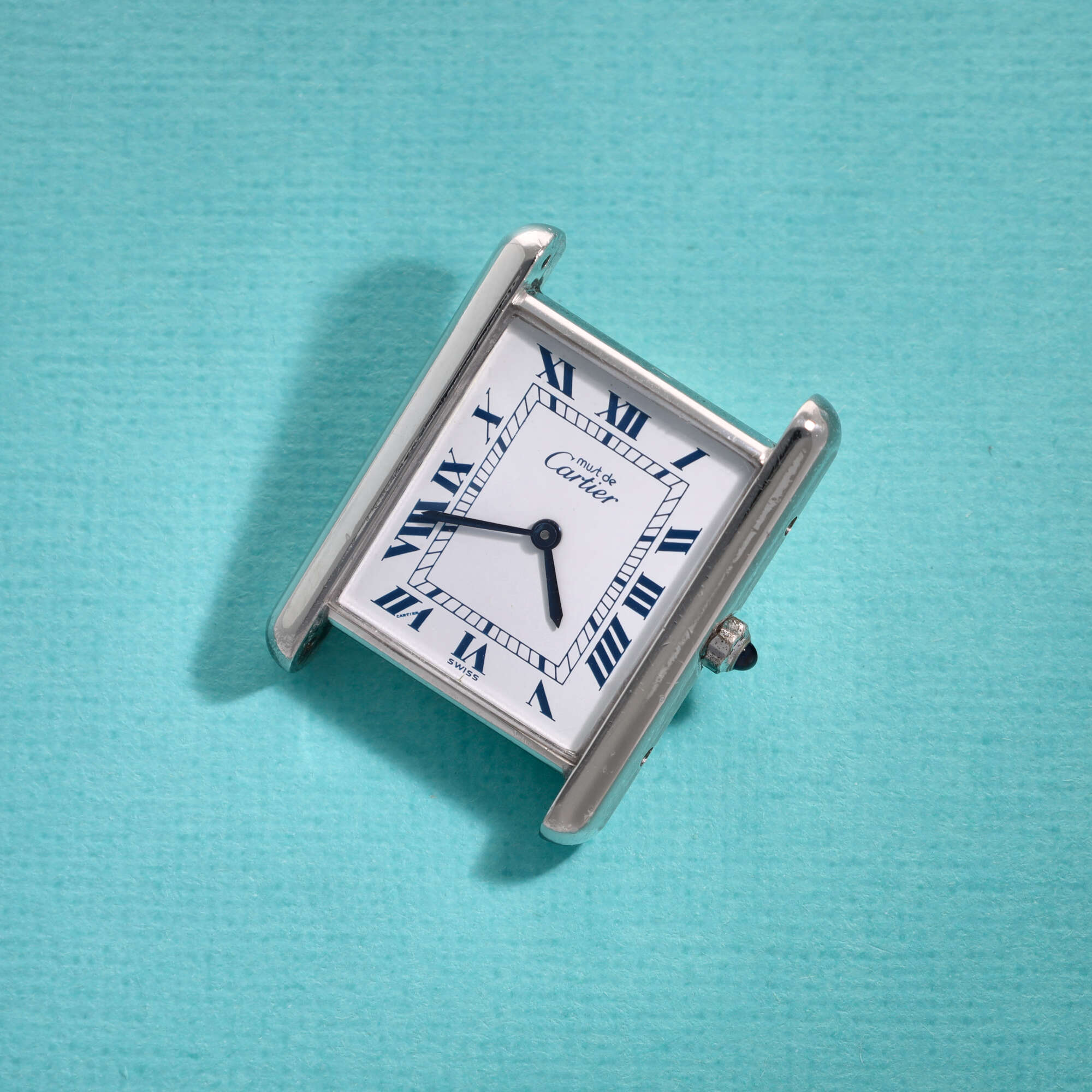 Cartier Tank Must Ref. 681006 Silver Dark Blue Roman Dial