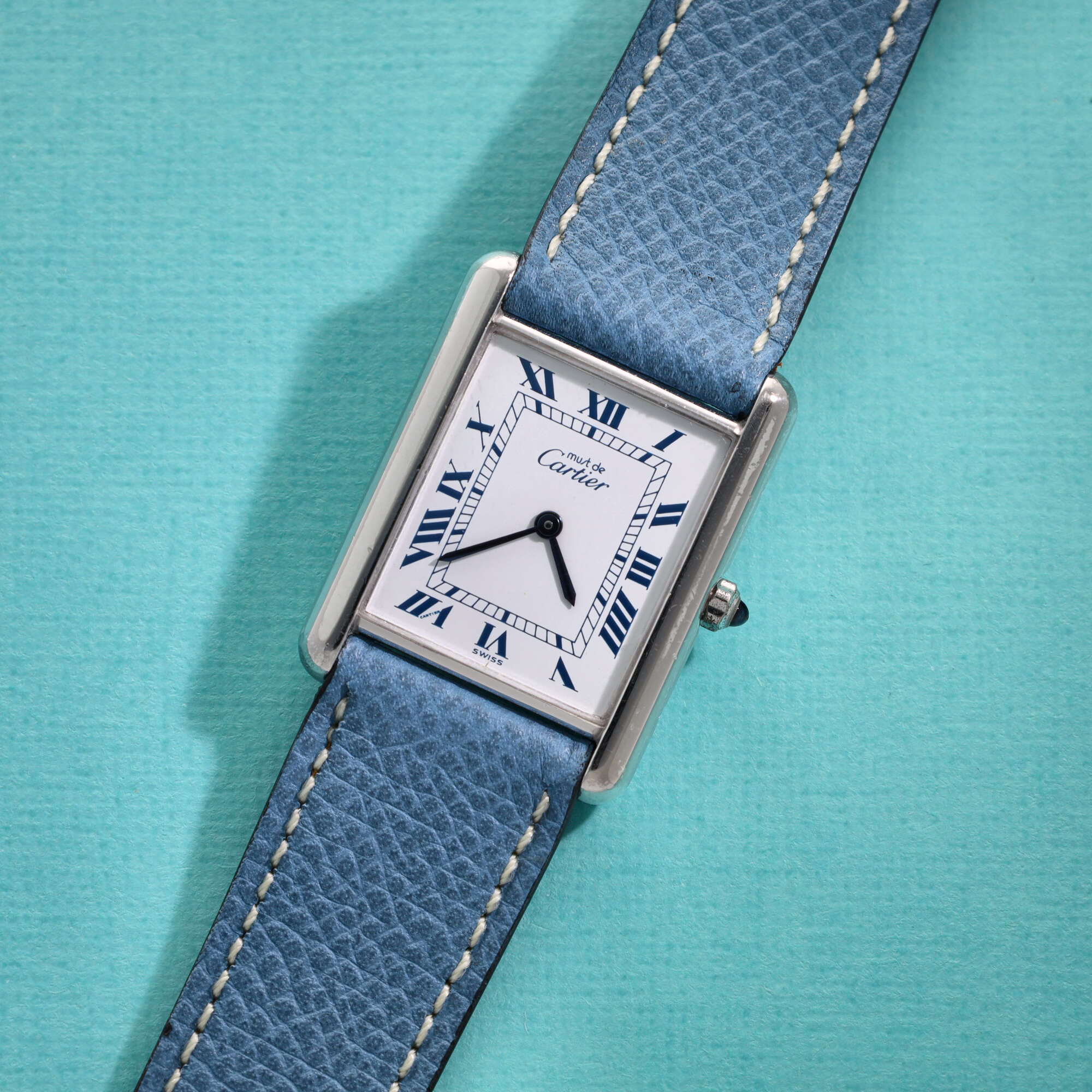 Cartier Tank Must Ref. 681006 Silver Dark Blue Roman Dial
