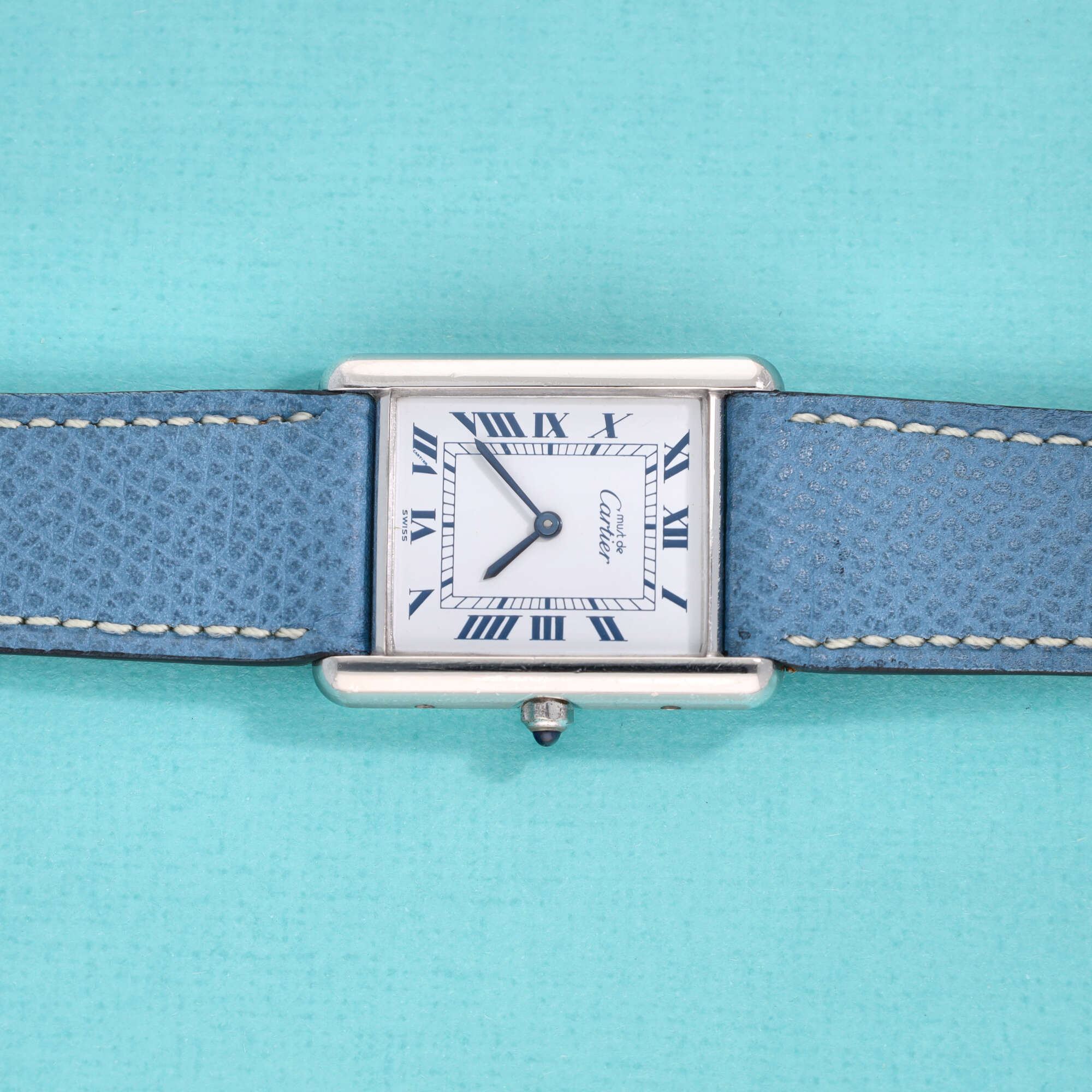 Cartier Tank Must Ref. 681006 Silver Dark Blue Roman Dial