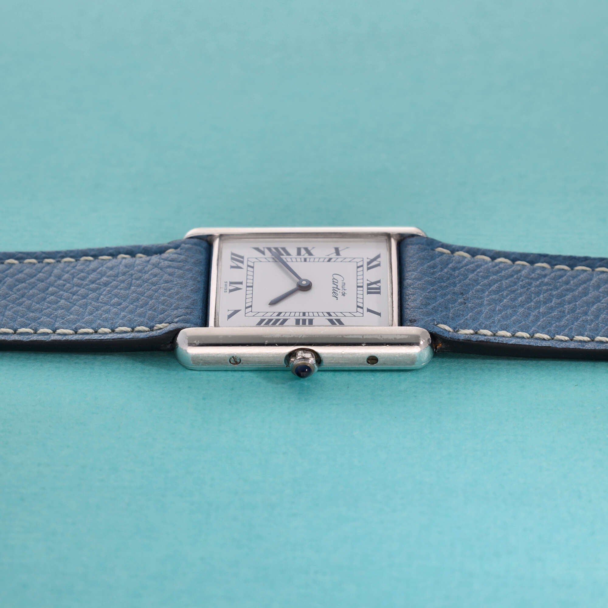 Cartier Tank Must Ref. 681006 Silver Dark Blue Roman Dial