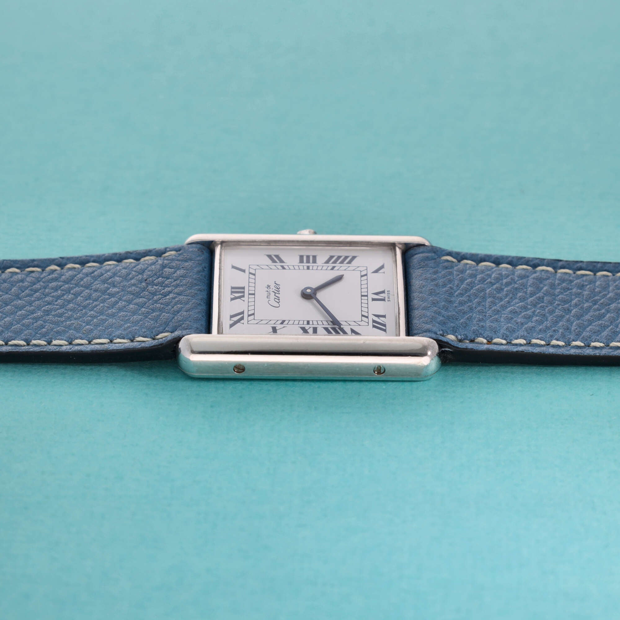 Cartier Tank Must Ref. 681006 Silver Dark Blue Roman Dial