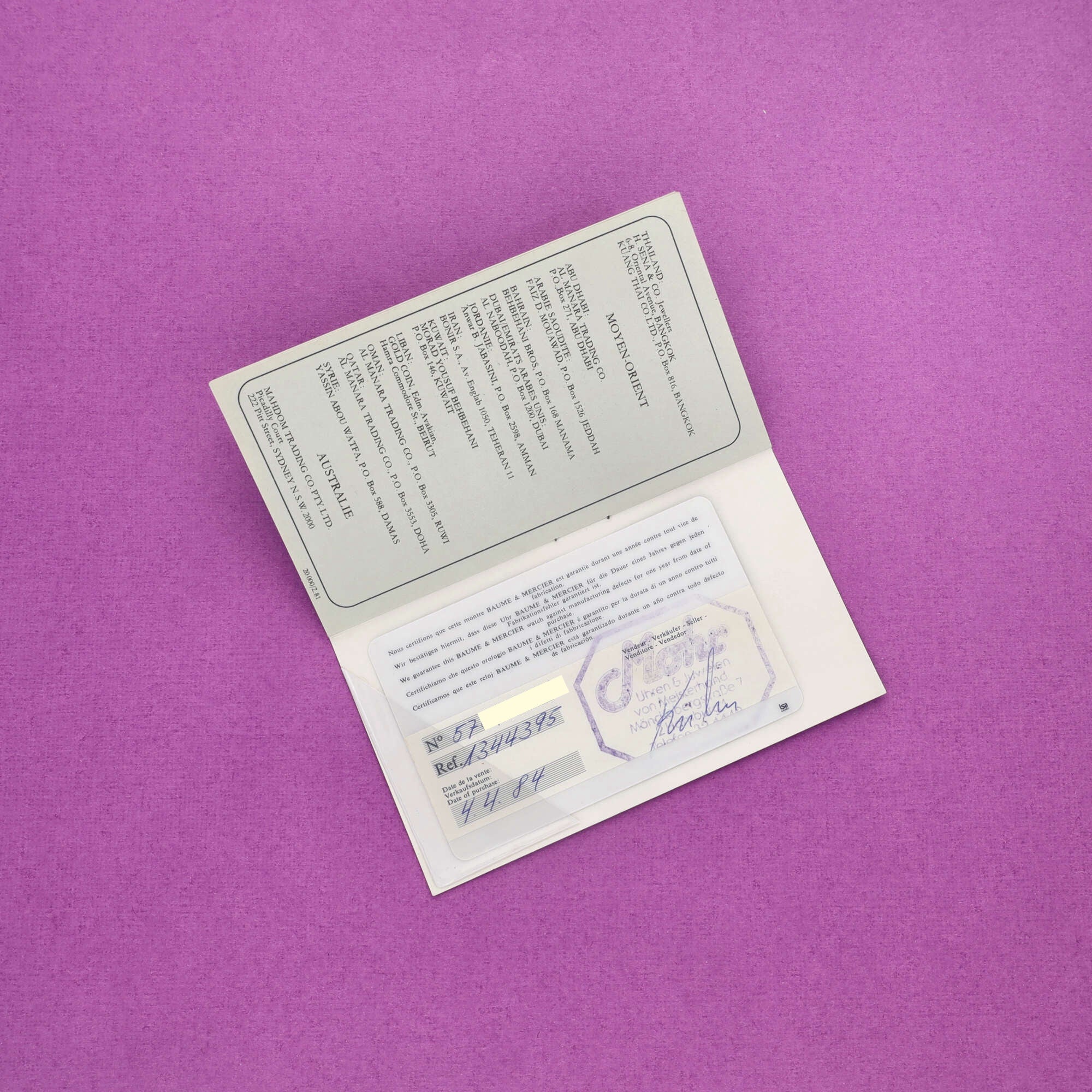 Baume & Mercier Zebra Ref. 5739038 Box and Papers