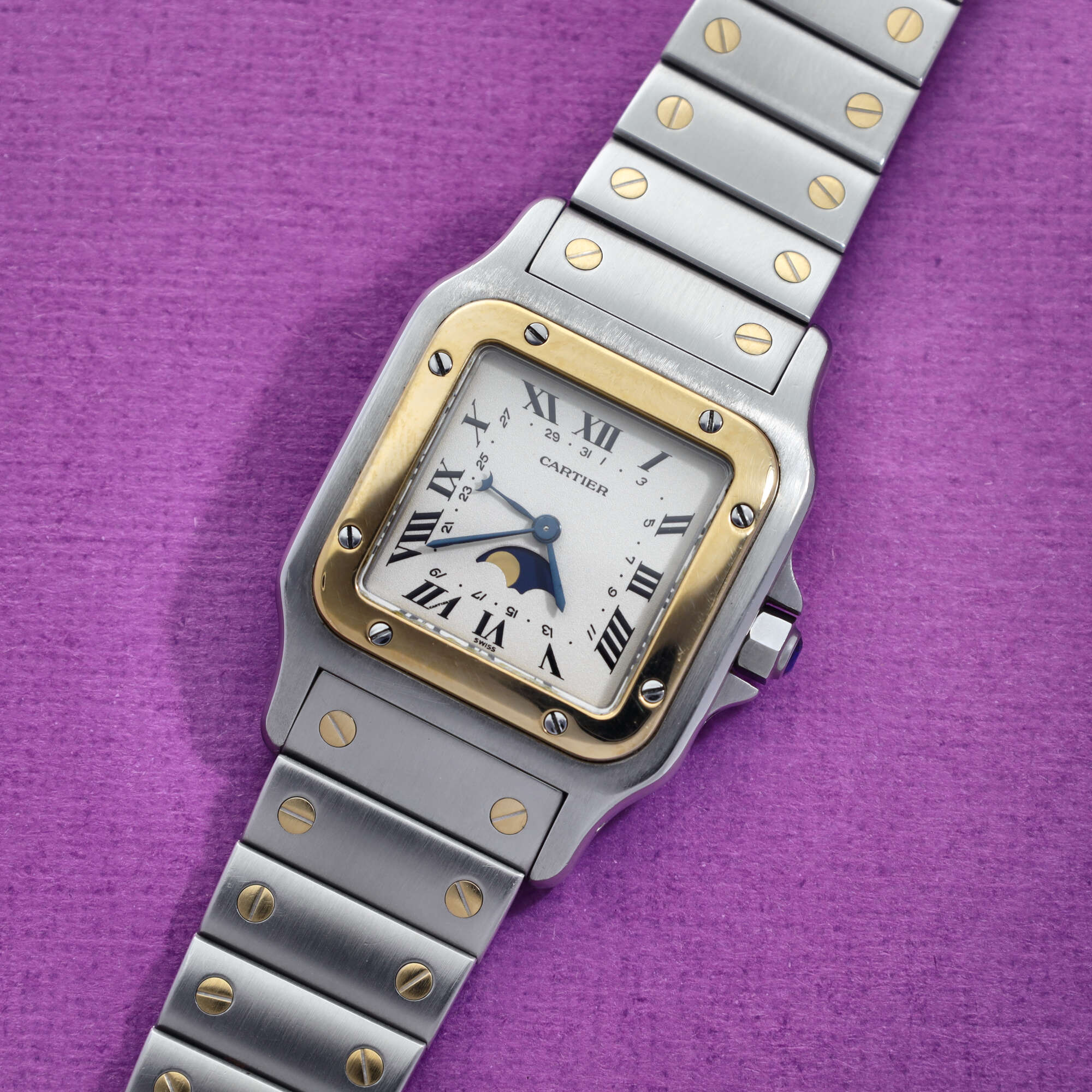 Cartier Santos Ref. 119901 Moonphase Box and Papers