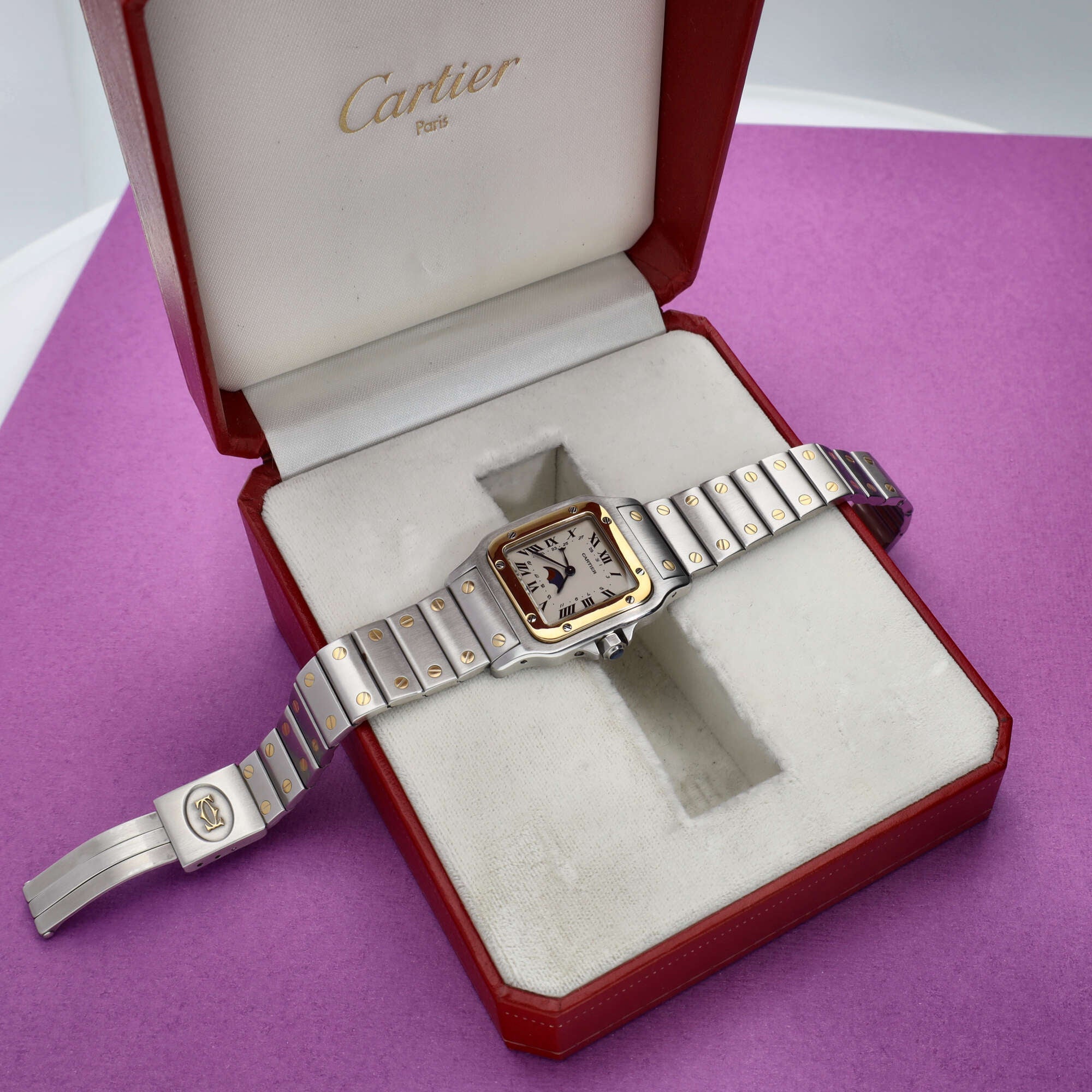 Cartier Santos Ref. 119901 Moonphase Box and Papers