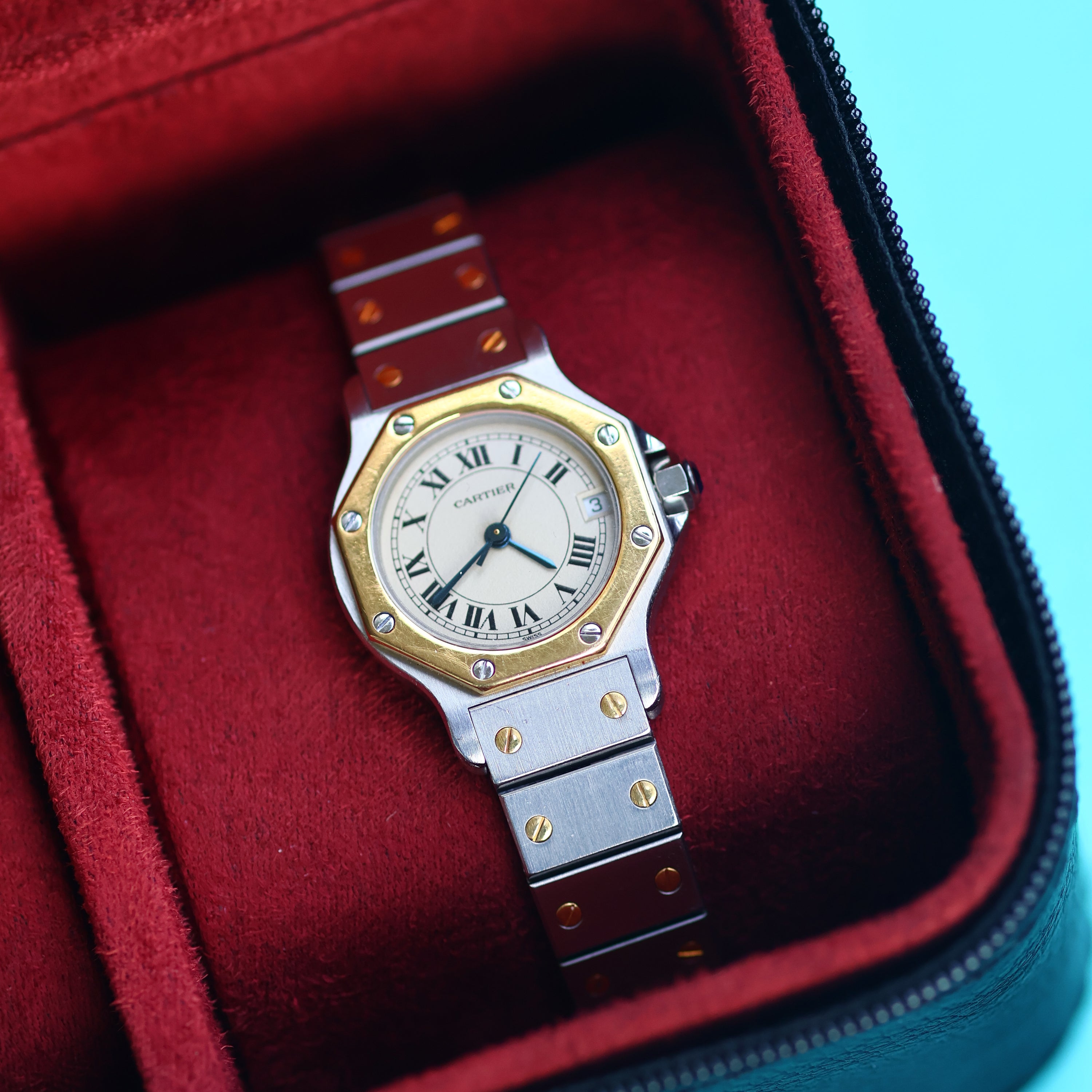 Cartier Santos Octagon Ref. 187903 Ladies Steel and Gold