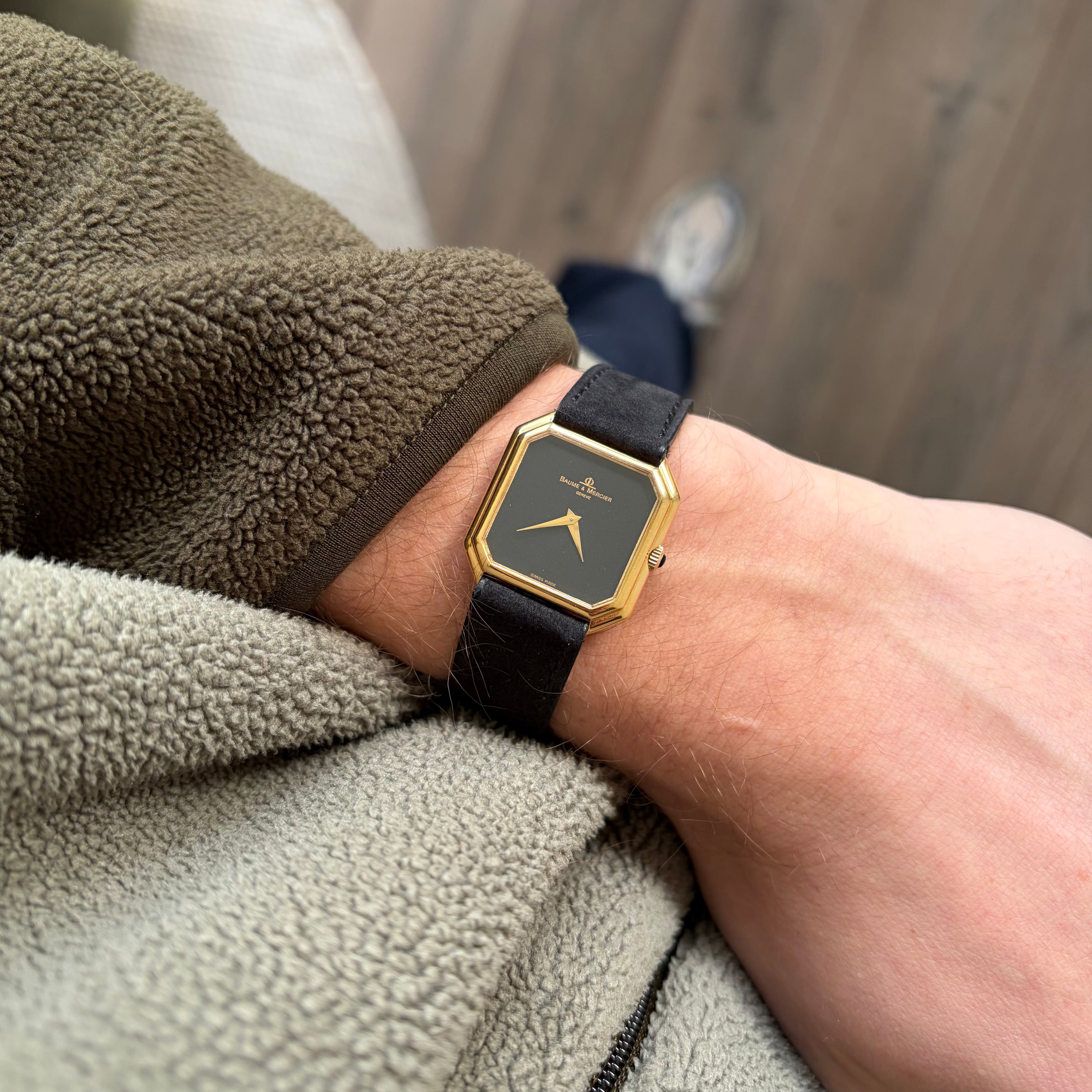 Baume & Mercier Ceinture Ref. 38260 Matte Black Dial 18K Yellow Gold
