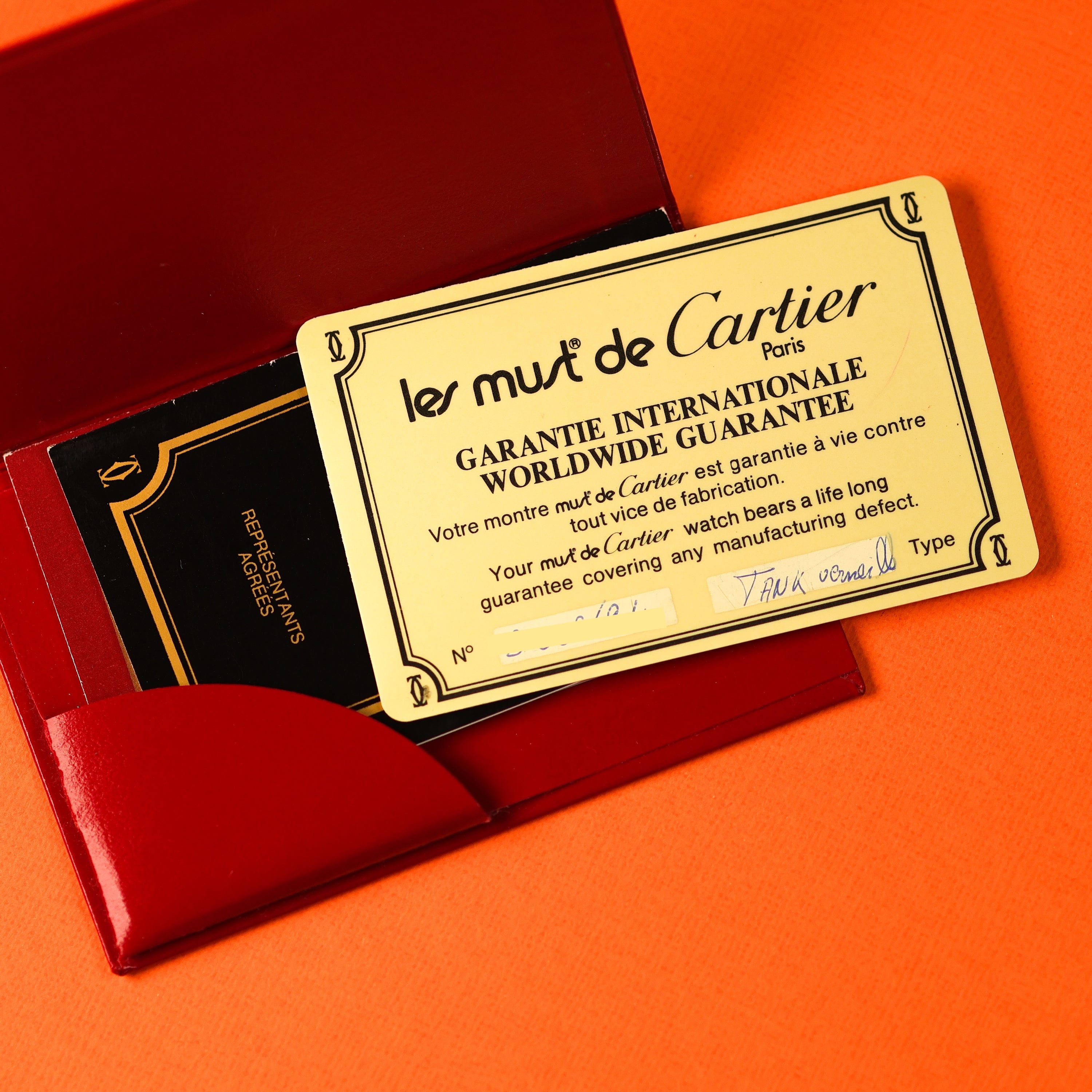 Cartier Must Tank Small Black (Inverted) Dial Box and Papers