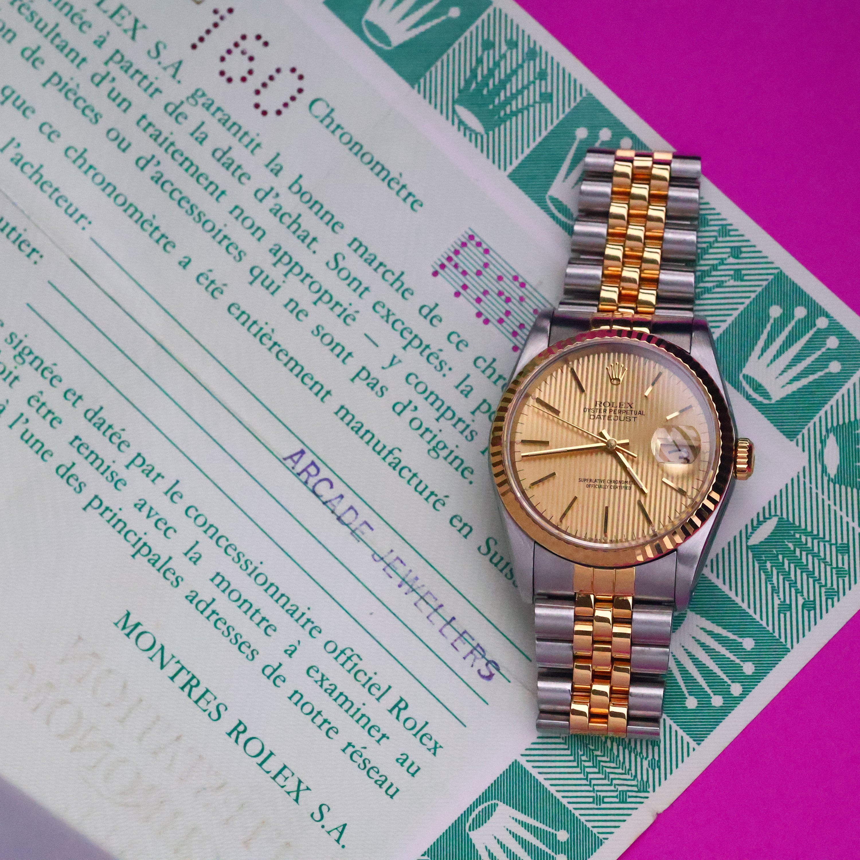 Rolex Datejust Ref. 16233 Tapestry Dial Full-Set