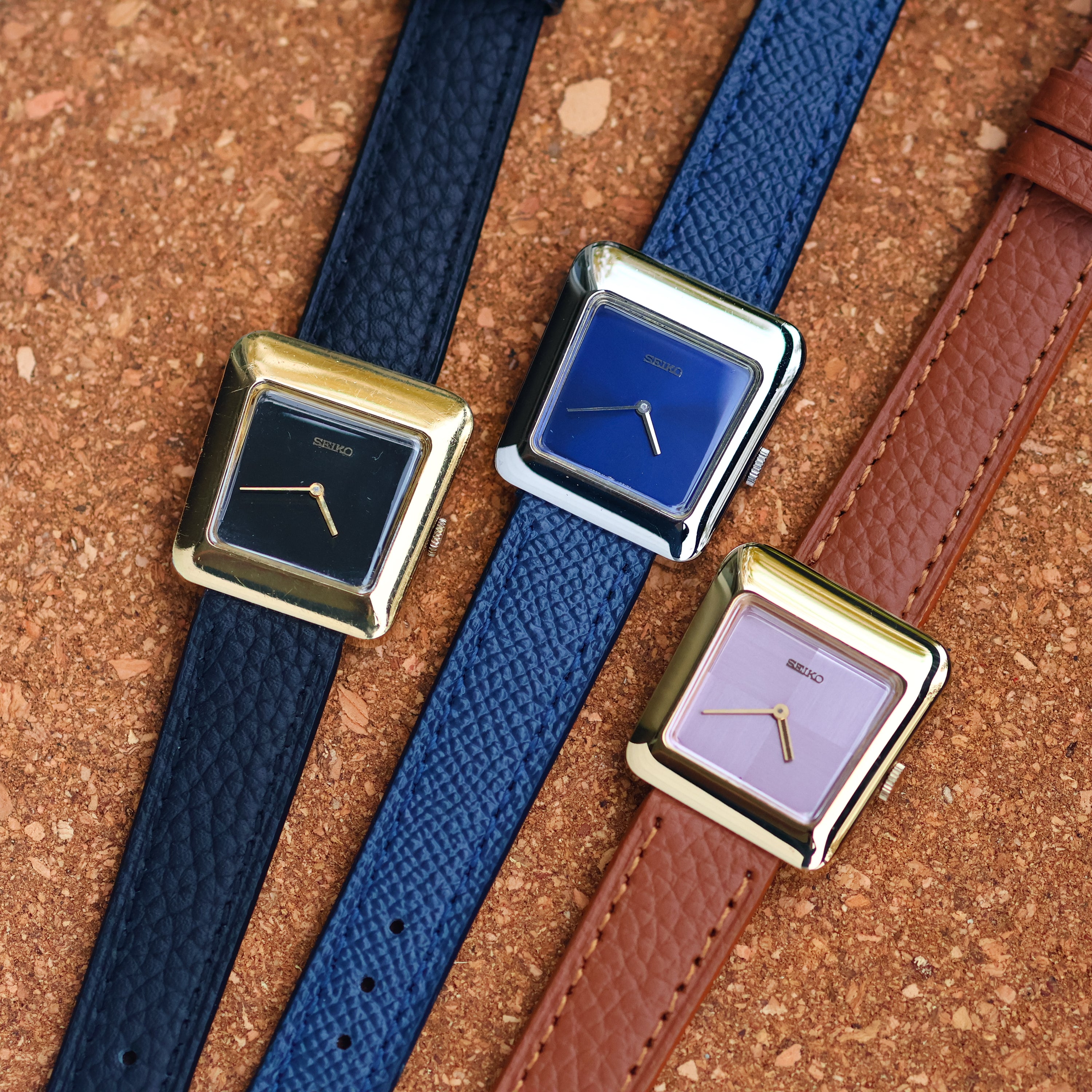 Seiko Trapezoid Ref. 11-4250 Gold Plated Salmon Dial