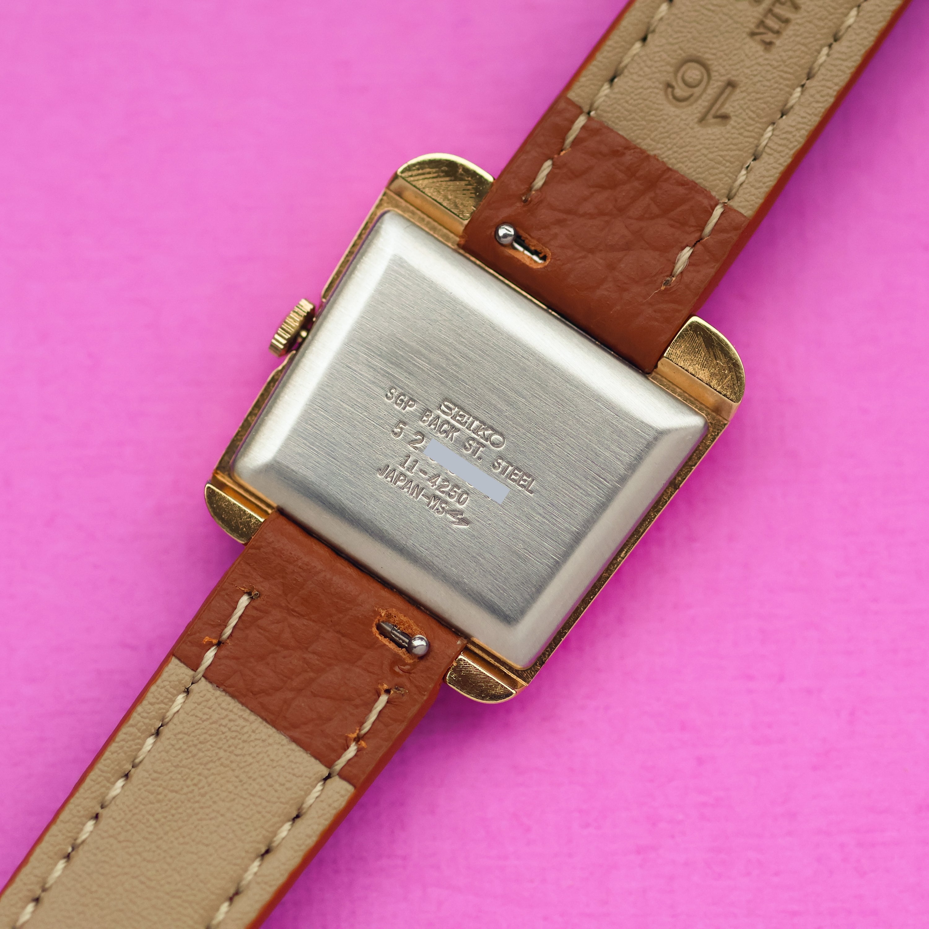 Seiko Trapezoid Ref. 11-4250 Gold Plated Salmon Dial