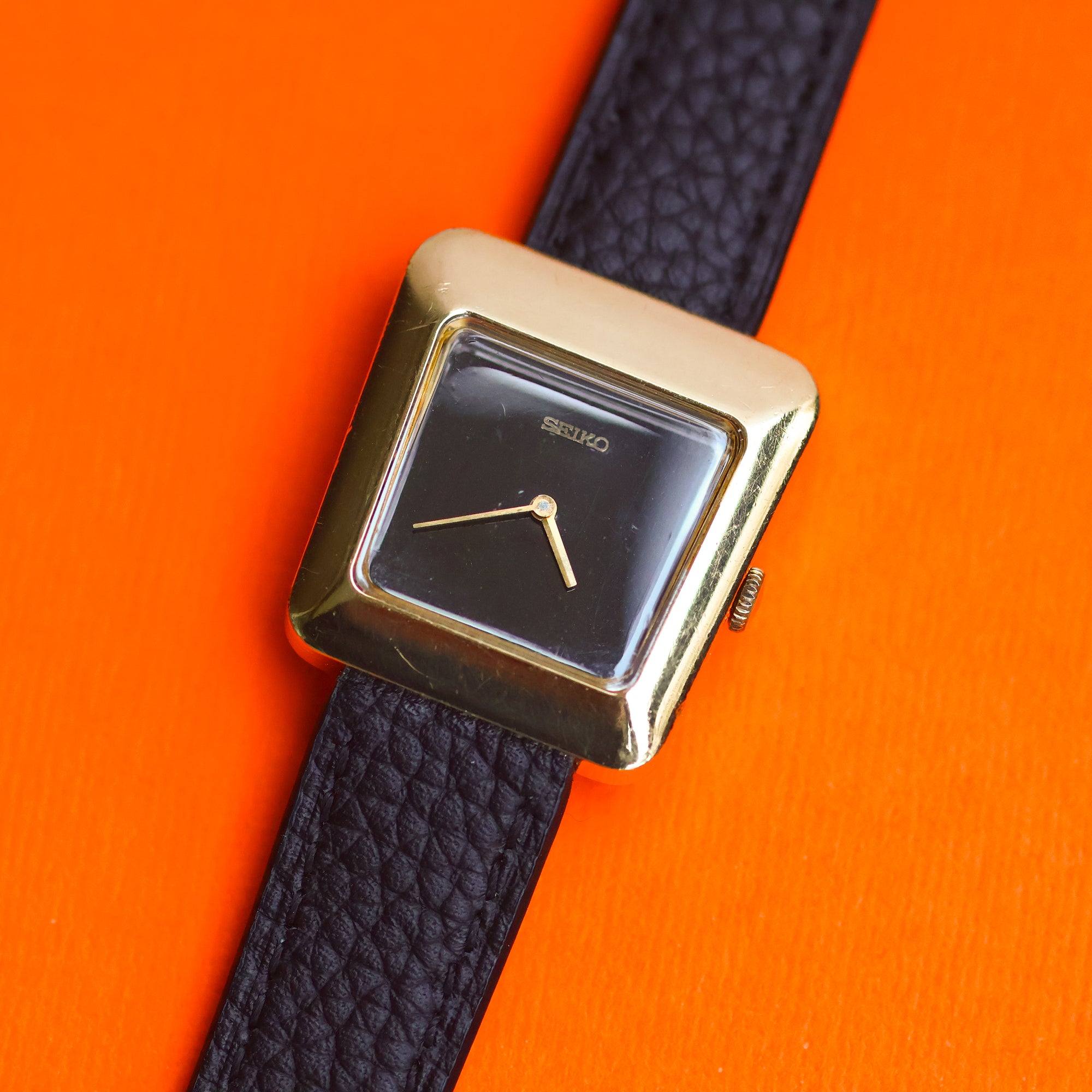 Seiko Trapezoid Ref. 11-4250 Gold Plated Black Dial
