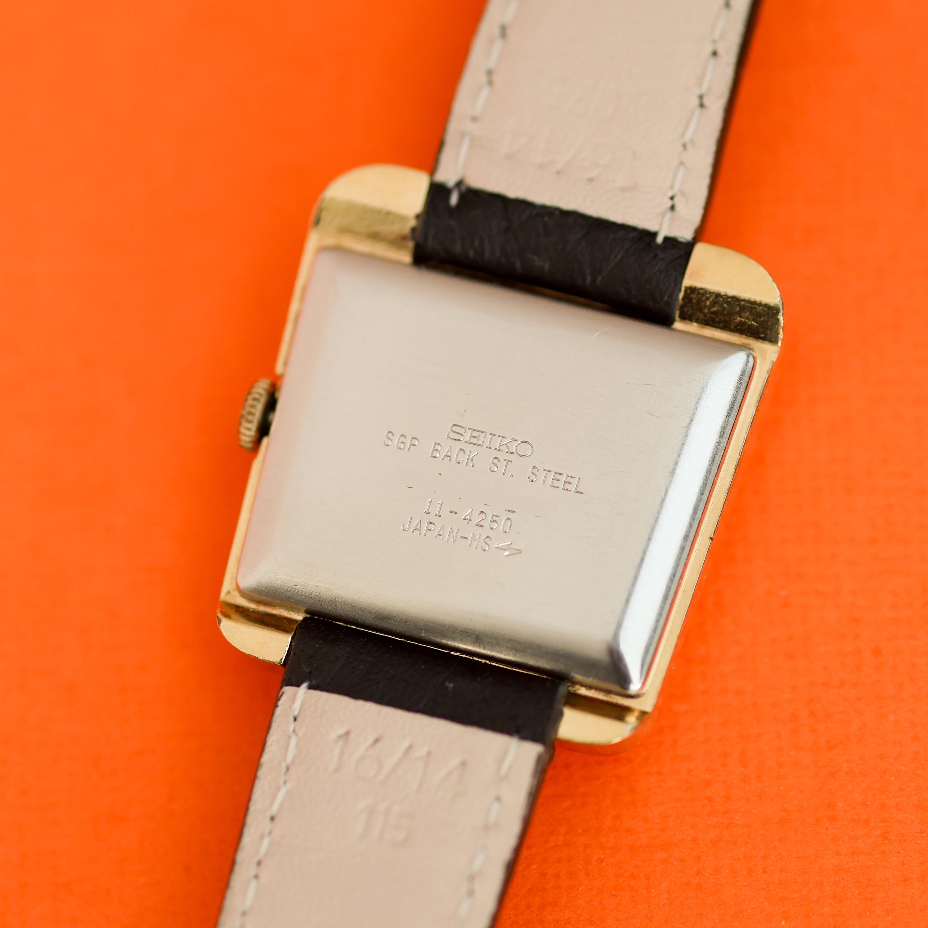 Seiko Trapezoid Ref. 11-4250 Gold Plated Black Dial