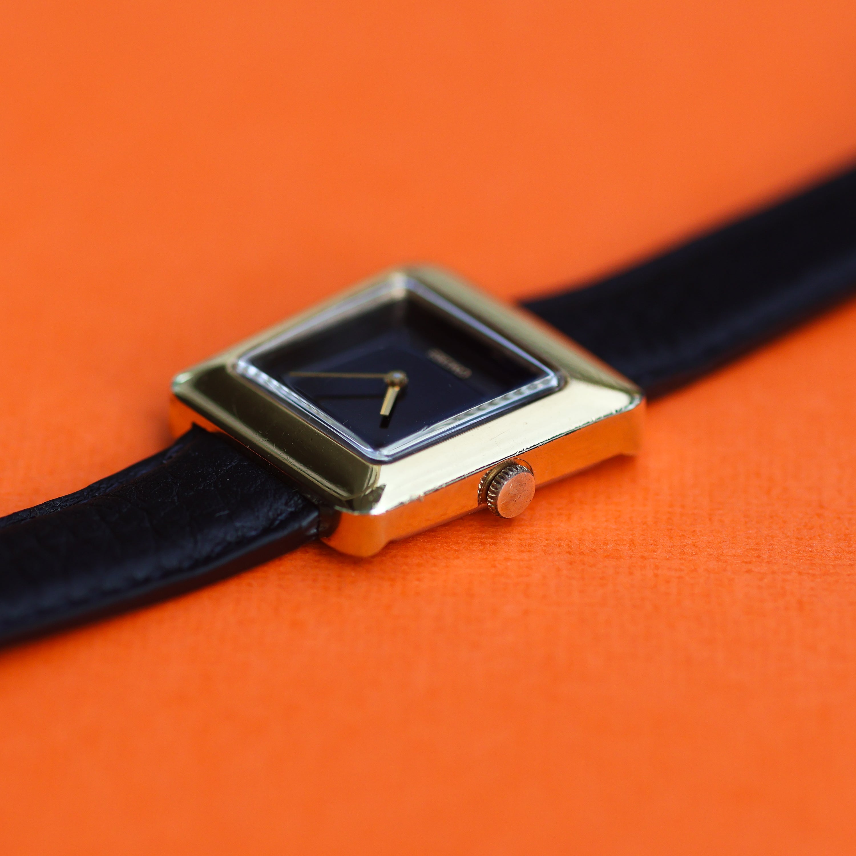 Seiko Trapezoid Ref. 11-4250 Gold Plated Black Dial