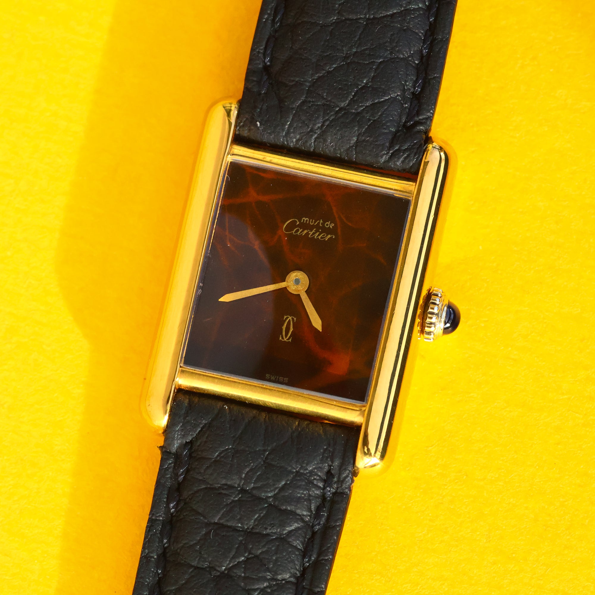 Cartier Must Tank Small Wood Dial