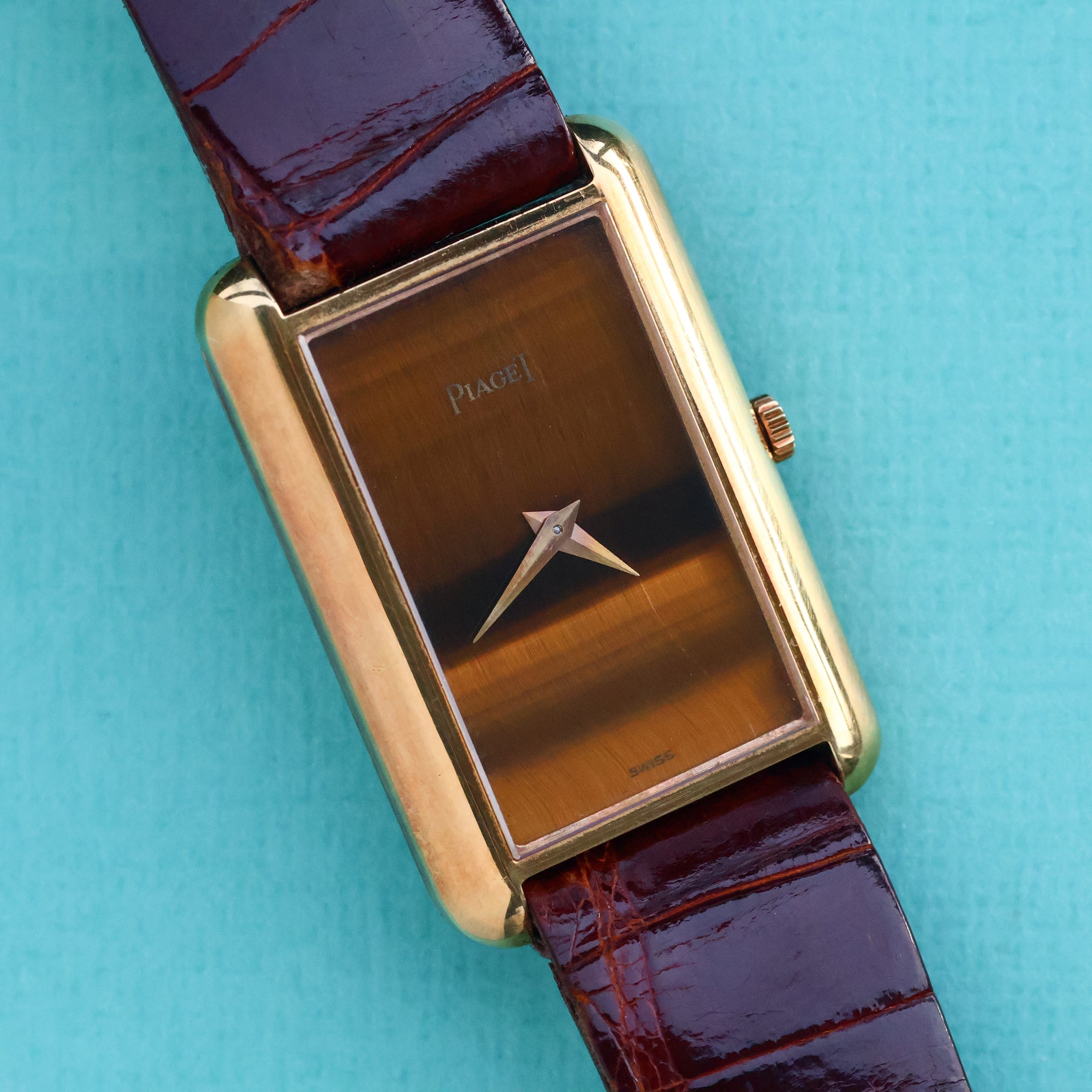 Piaget Tank Ref. 9228 Tiger Eye Dial 18K Yellow Gold