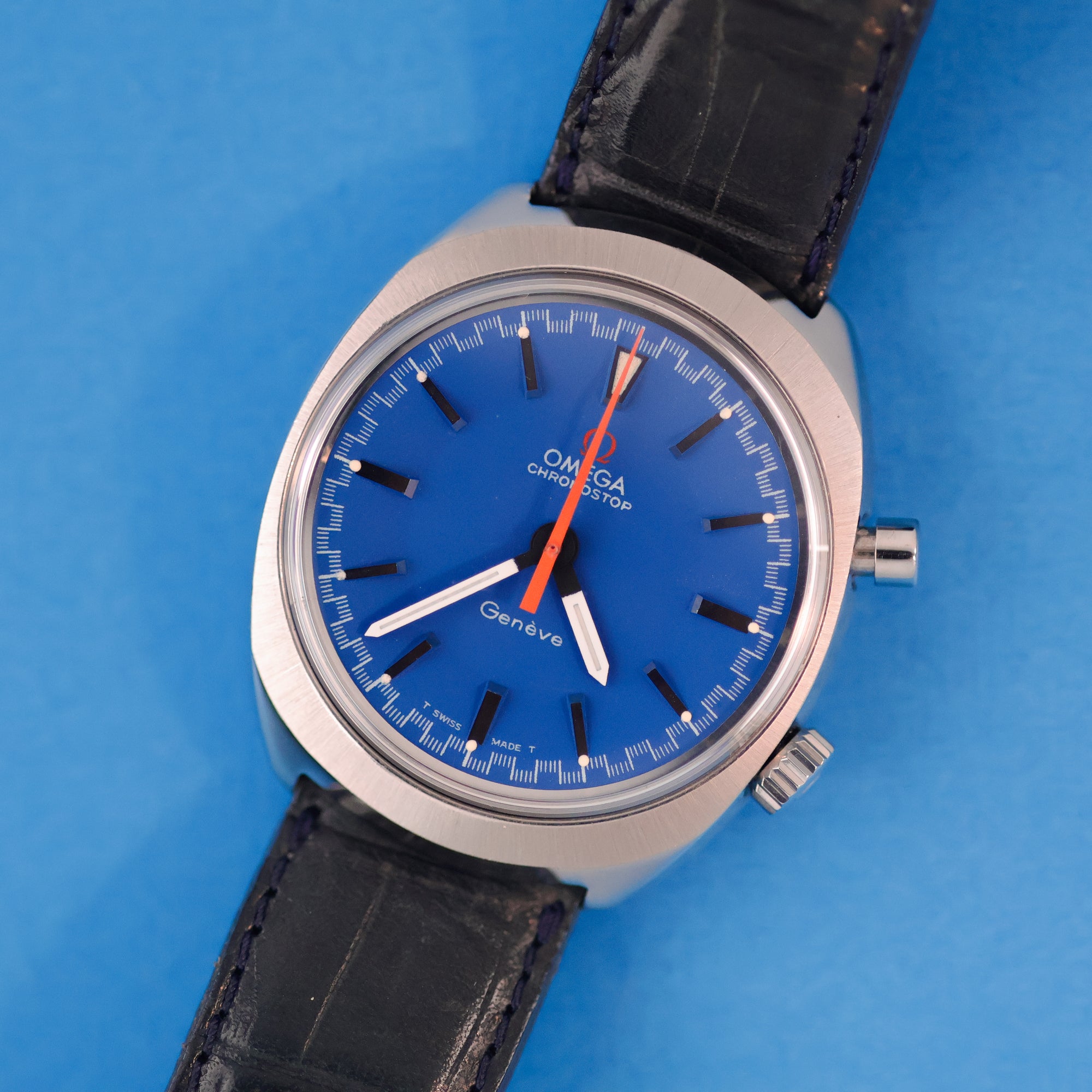 Omega Chronostop Ref. 145.009 Bright Blue Dial