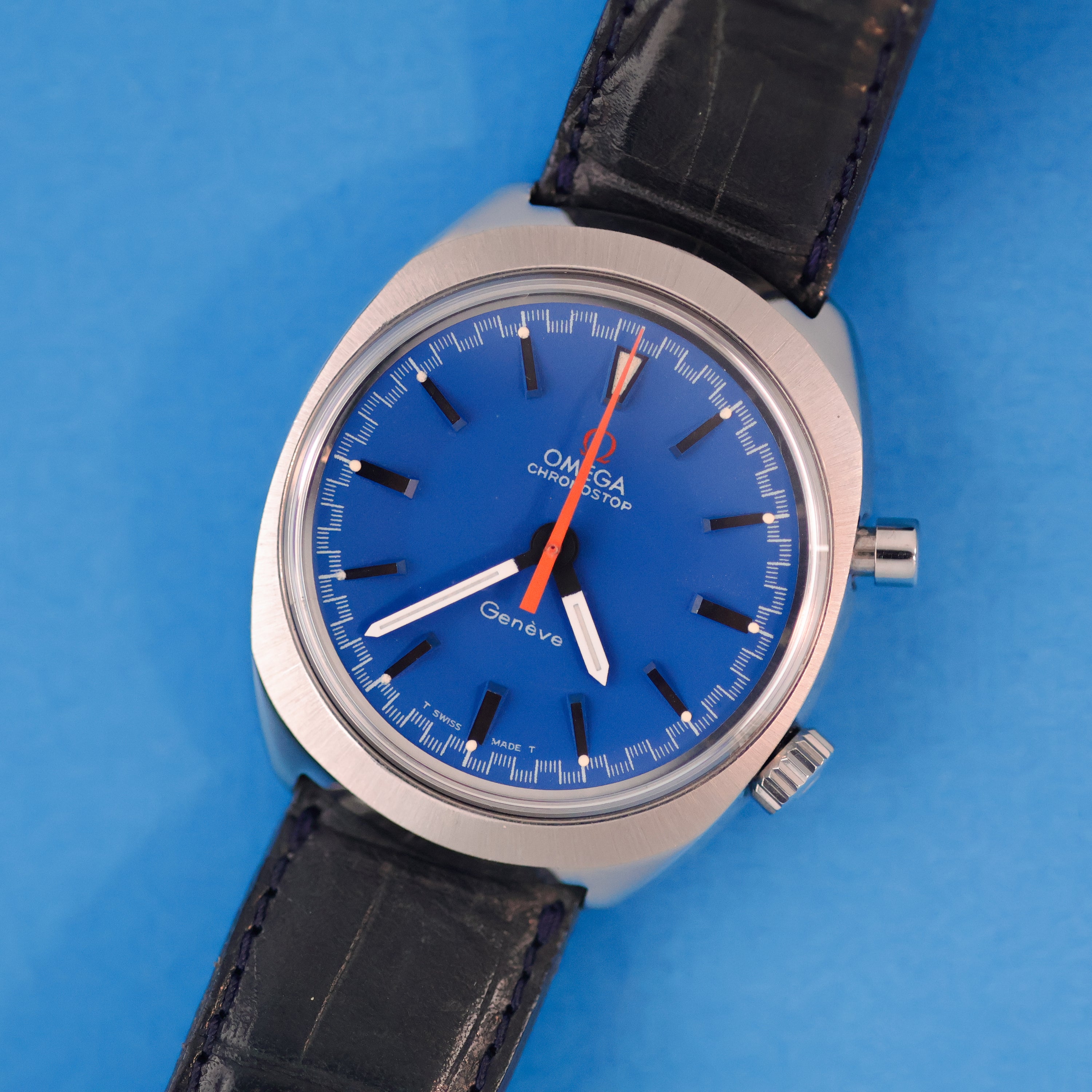 Omega Chronostop Ref. 145.009 Bright Blue Dial