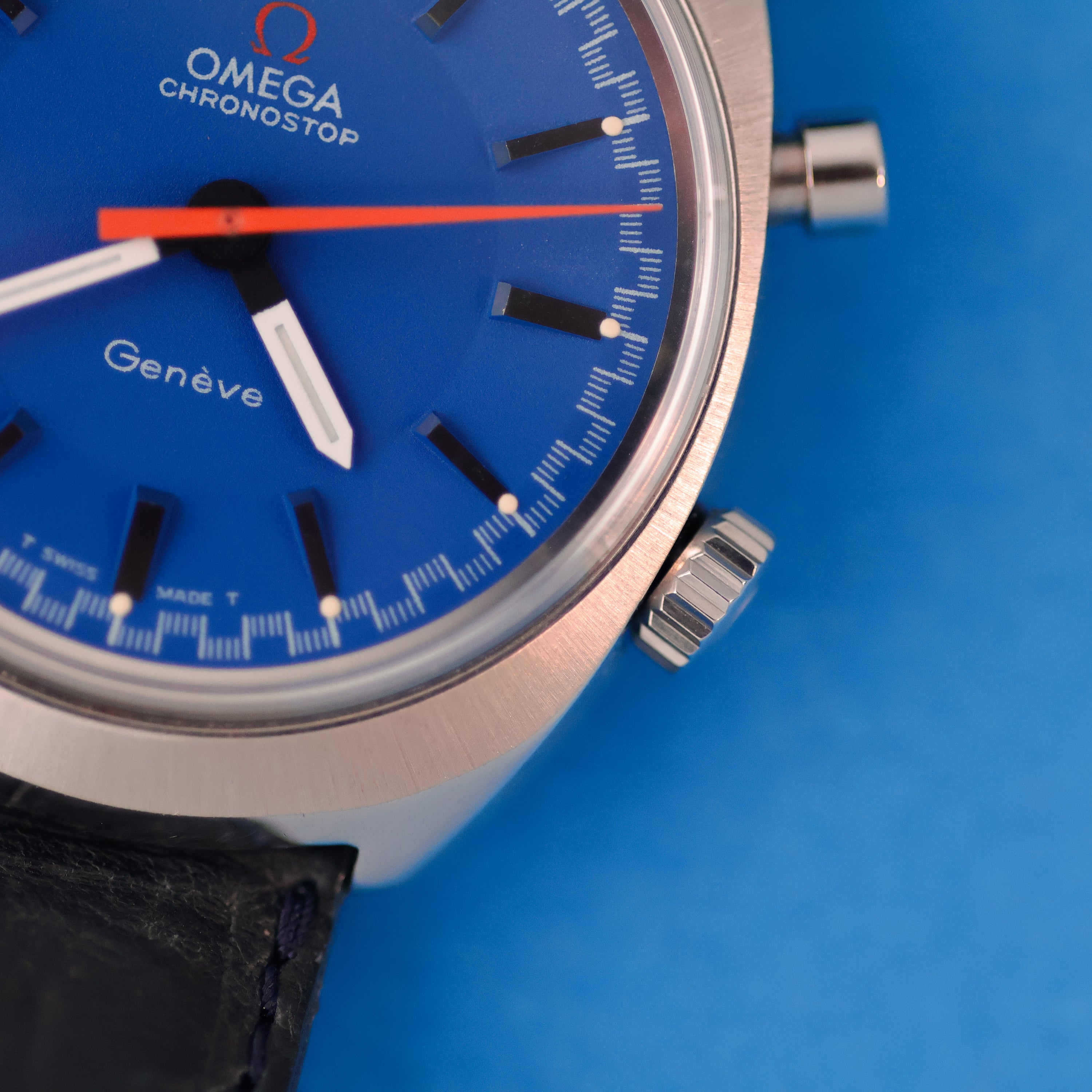Omega Chronostop Ref. 145.009 Bright Blue Dial