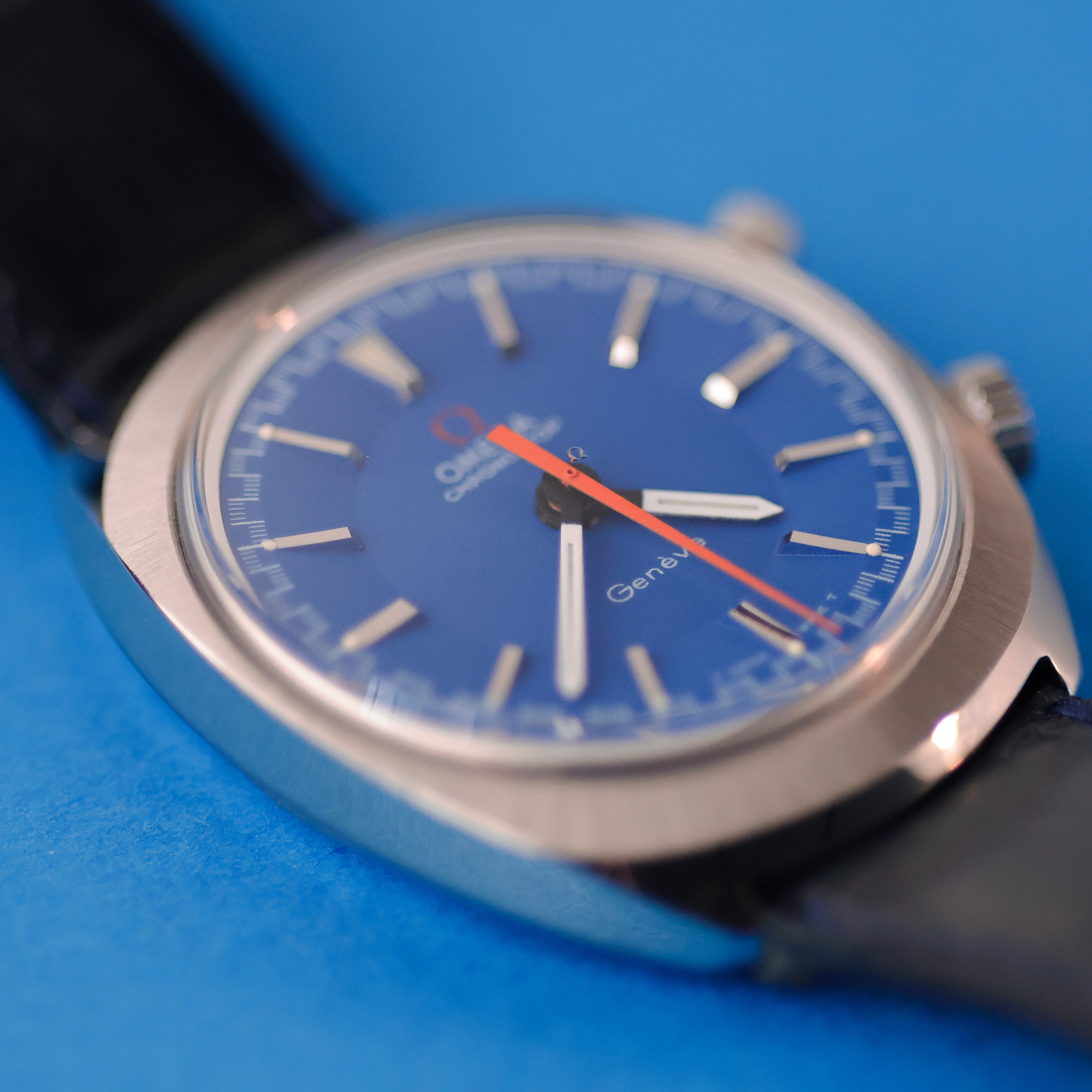 Omega Chronostop Ref. 145.009 Bright Blue Dial