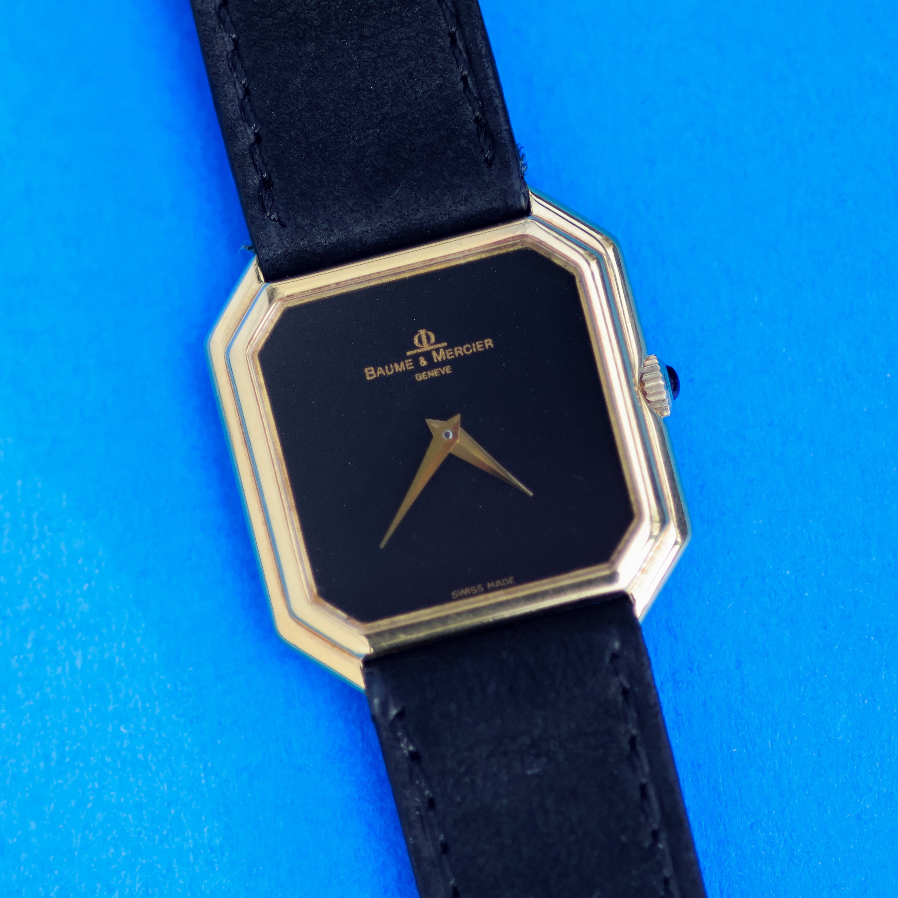 Baume & Mercier Ceinture Ref. 38260 Matte Black Dial 18K Yellow Gold