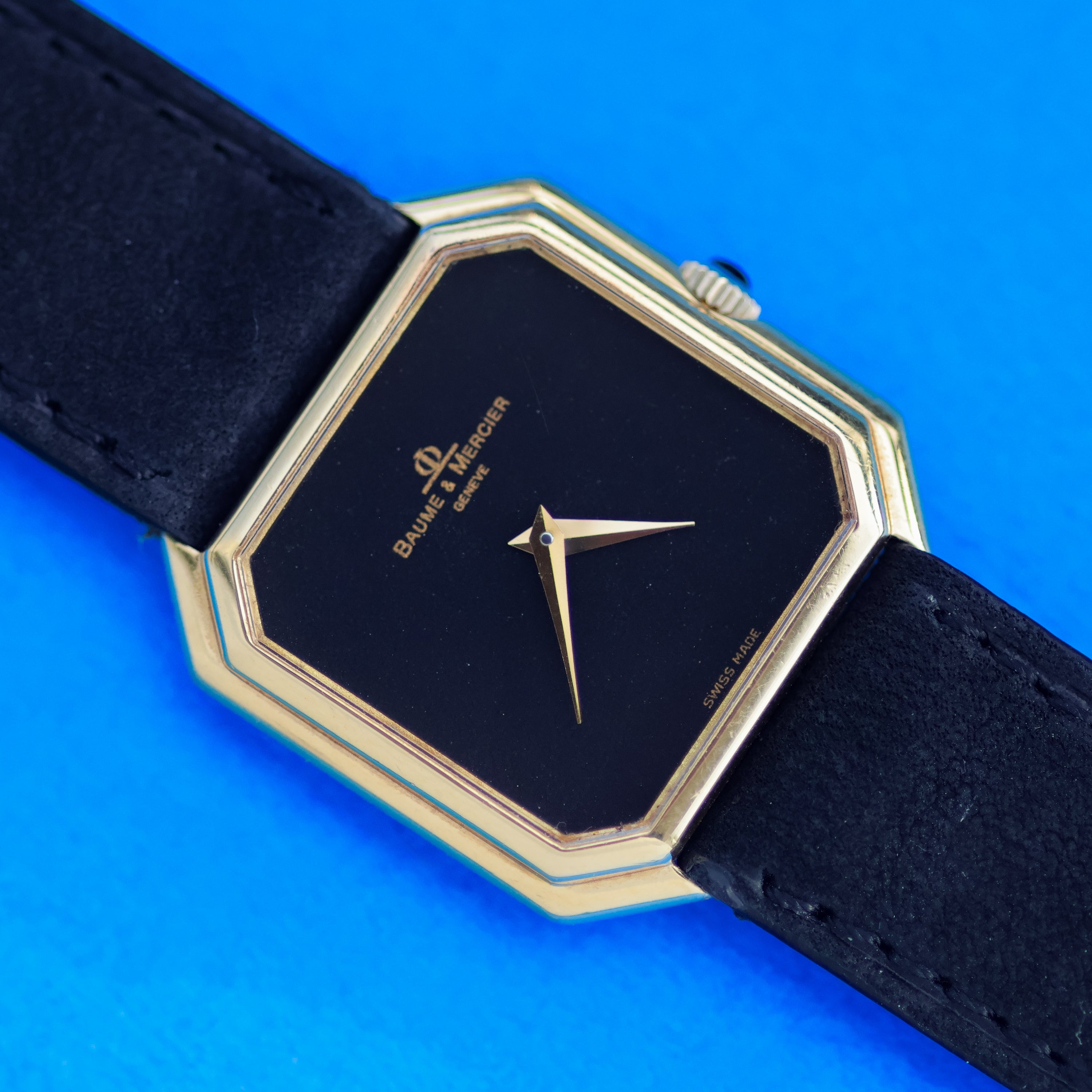 Baume & Mercier Ceinture Ref. 38260 Matte Black Dial 18K Yellow Gold