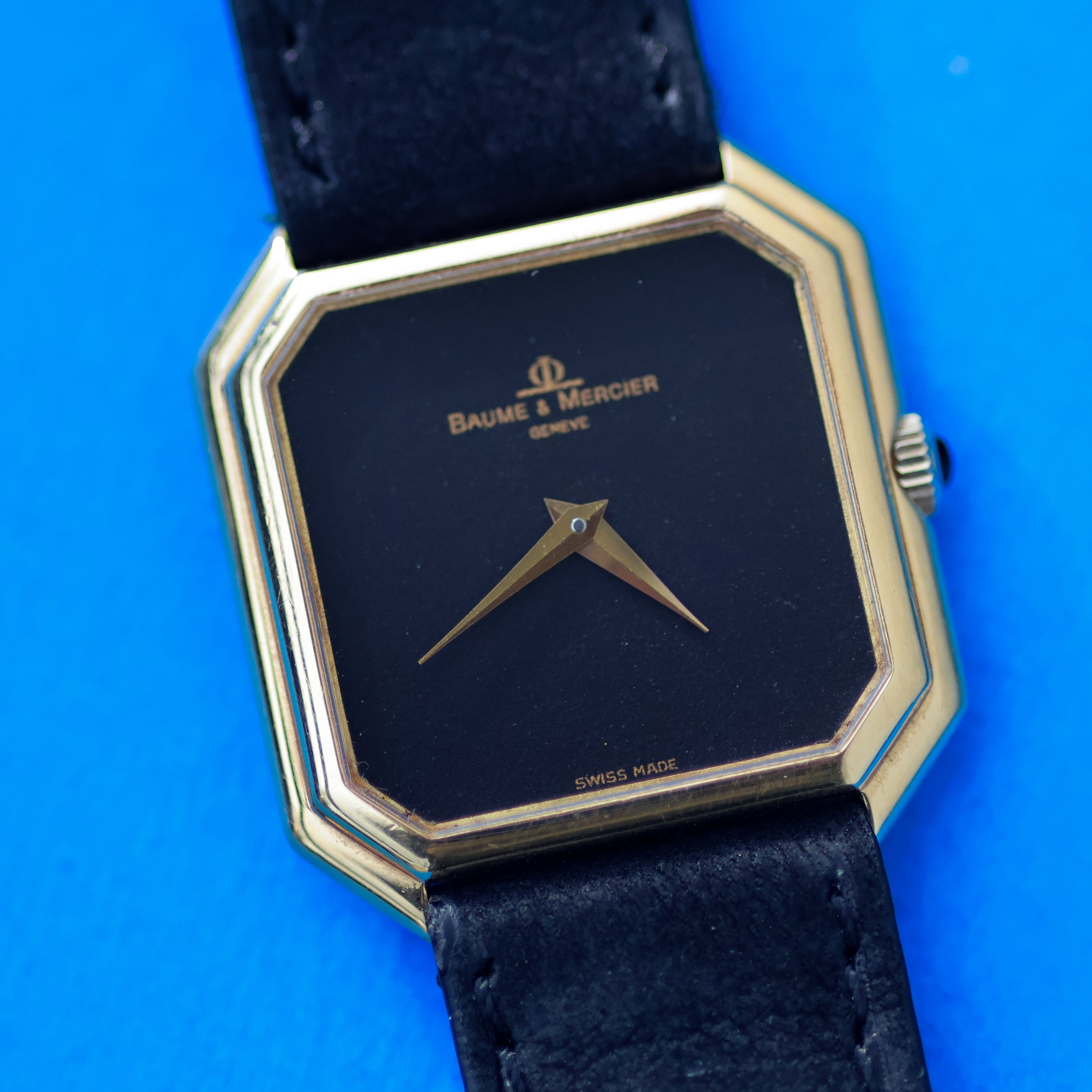 Baume & Mercier Ceinture Ref. 38260 Matte Black Dial 18K Yellow Gold