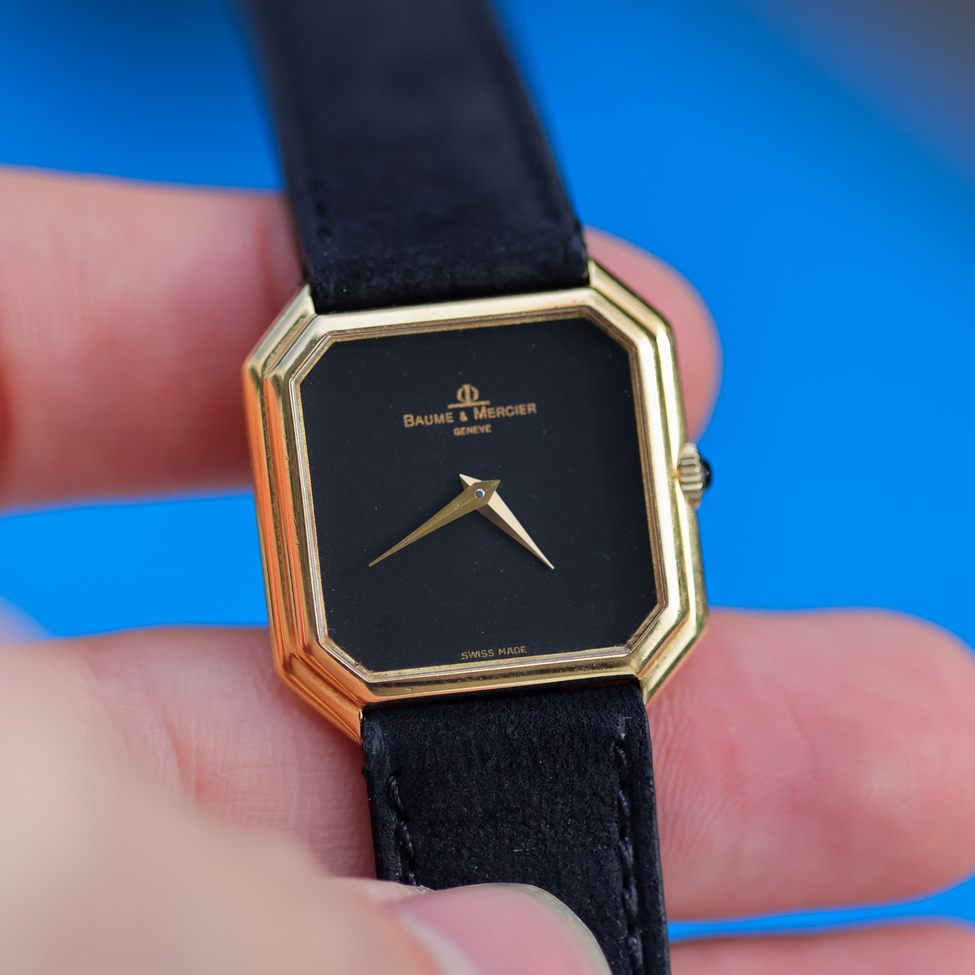 Baume & Mercier Ceinture Ref. 38260 Matte Black Dial 18K Yellow Gold