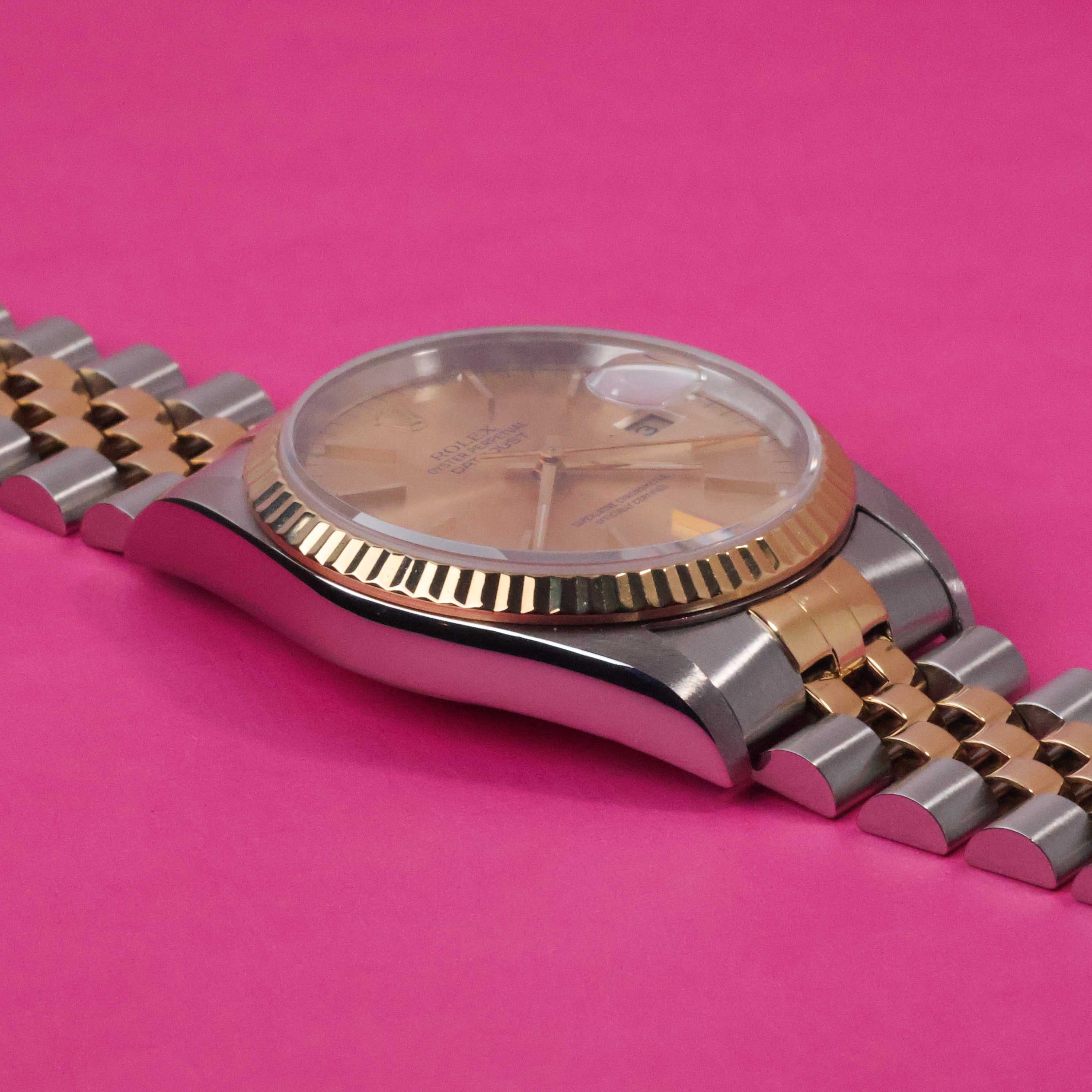 Rolex Datejust Ref. 16233 Steel and Gold Warm Patina Silver Dial