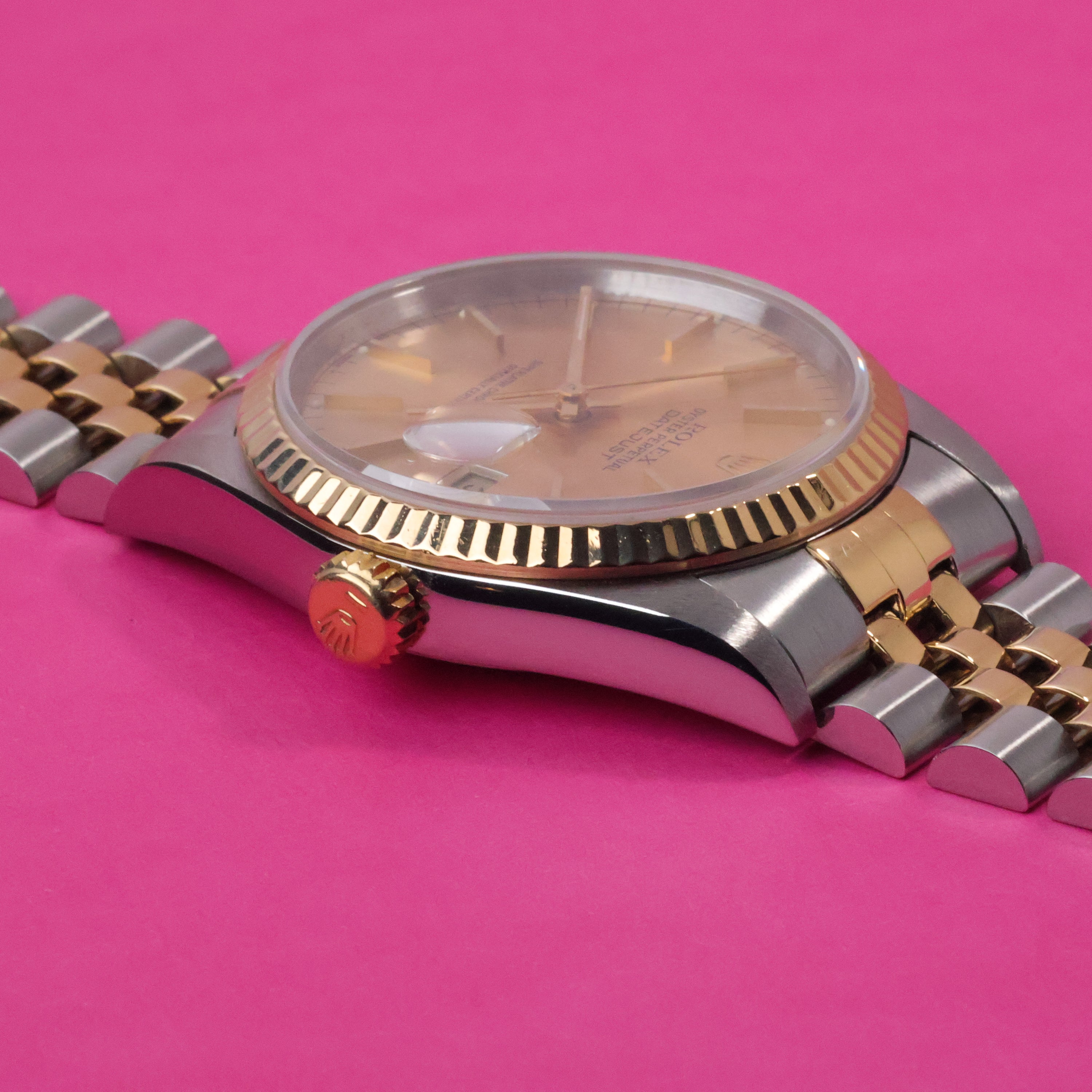 Rolex Datejust Ref. 16233 Steel and Gold Warm Patina Silver Dial