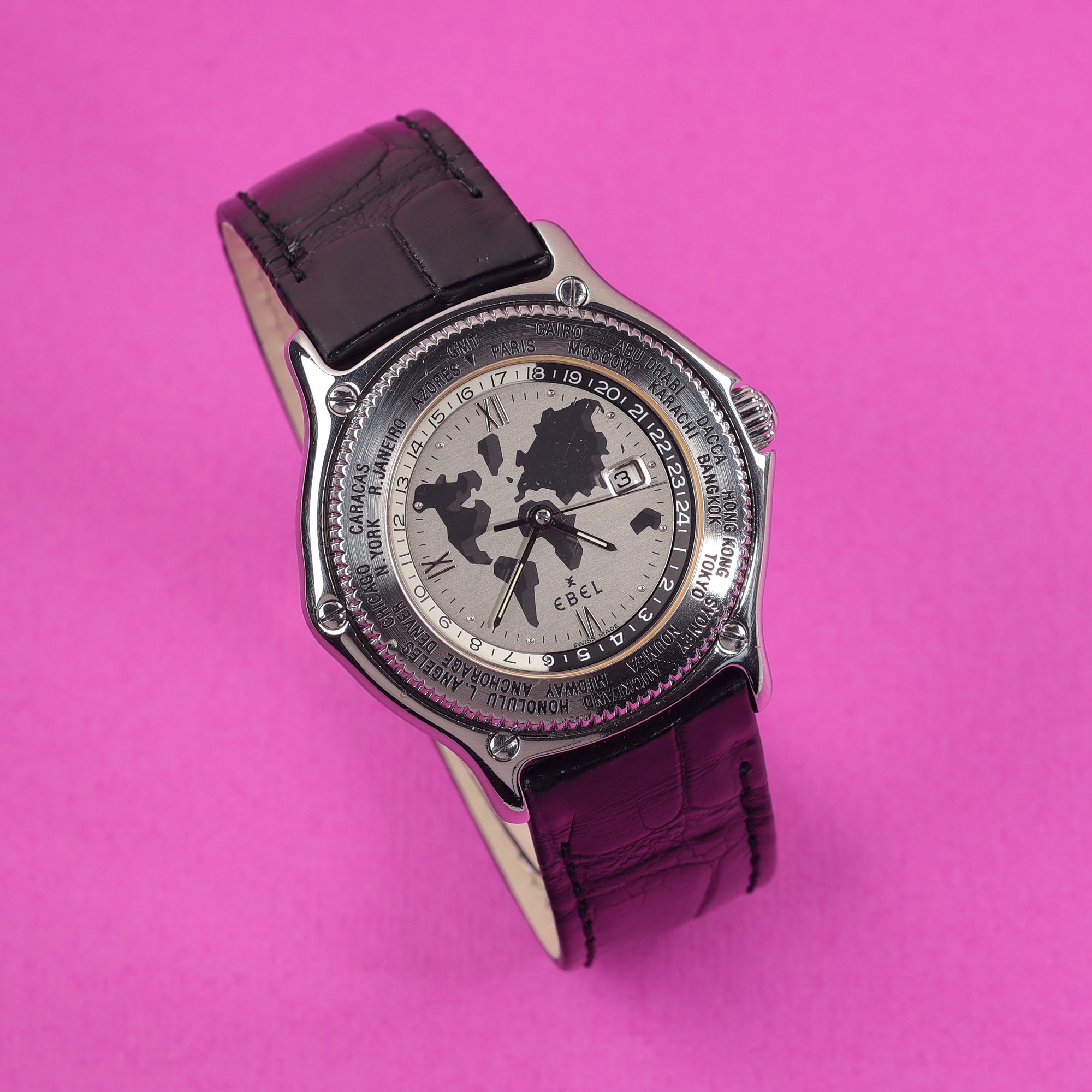 Ebel Voyager Worldtimer Ref. 9124913 World Map Dial