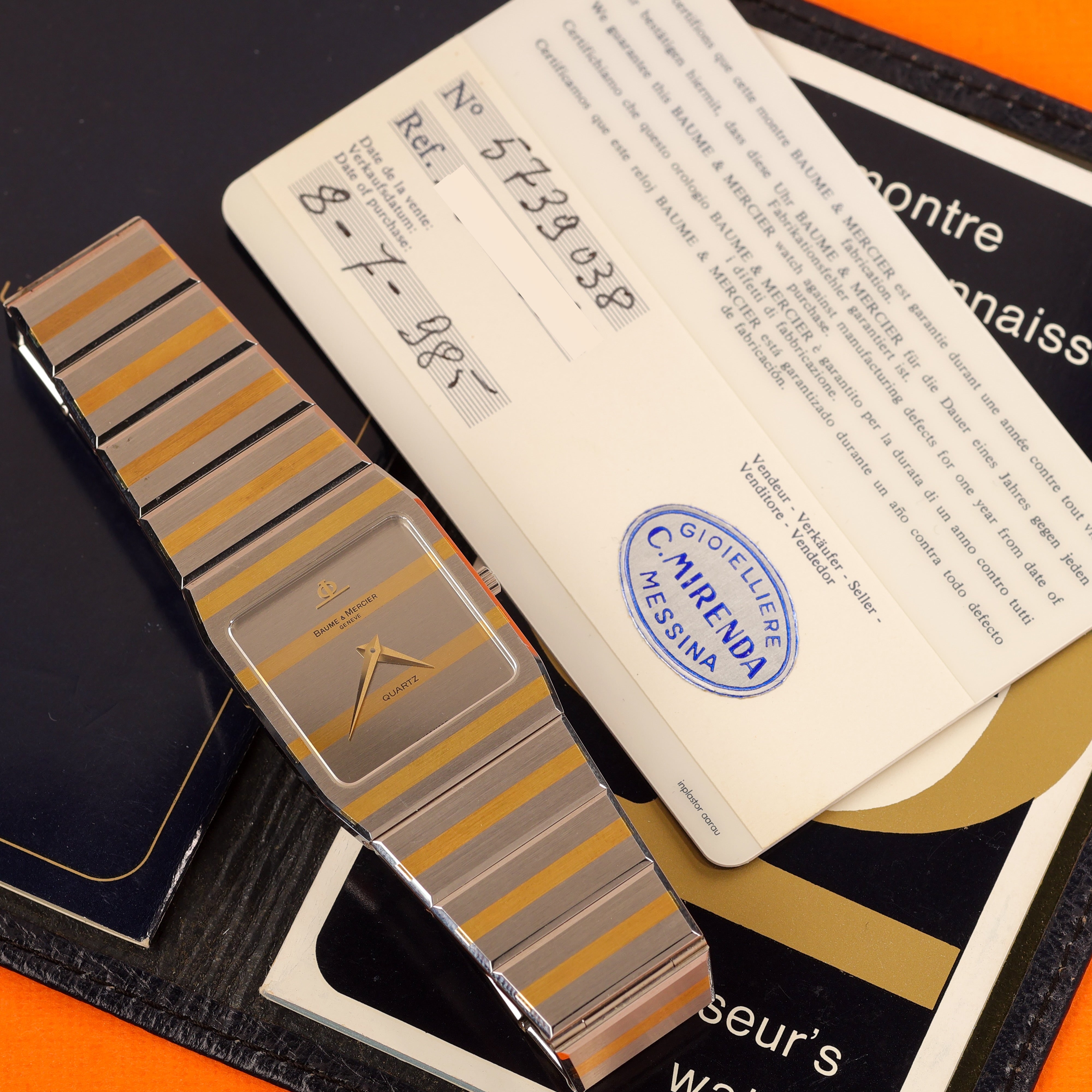 Baume & Mercier Monte Carlo Ref. 5739038 'Zebra' NOS Box and Papers