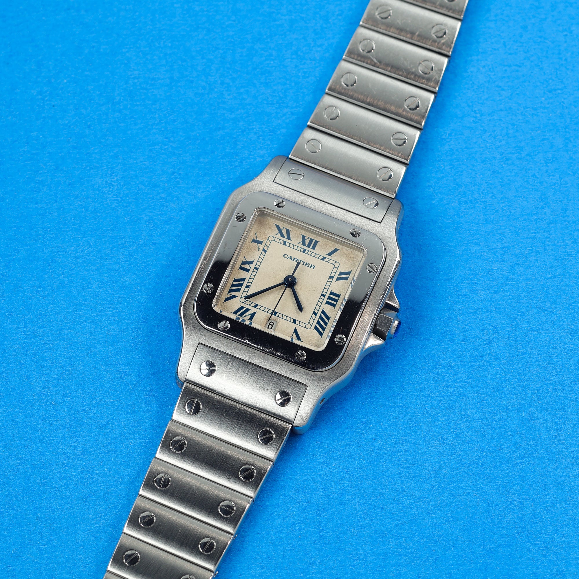 Cartier Santos Ref 987901 Blue Indexes With Box