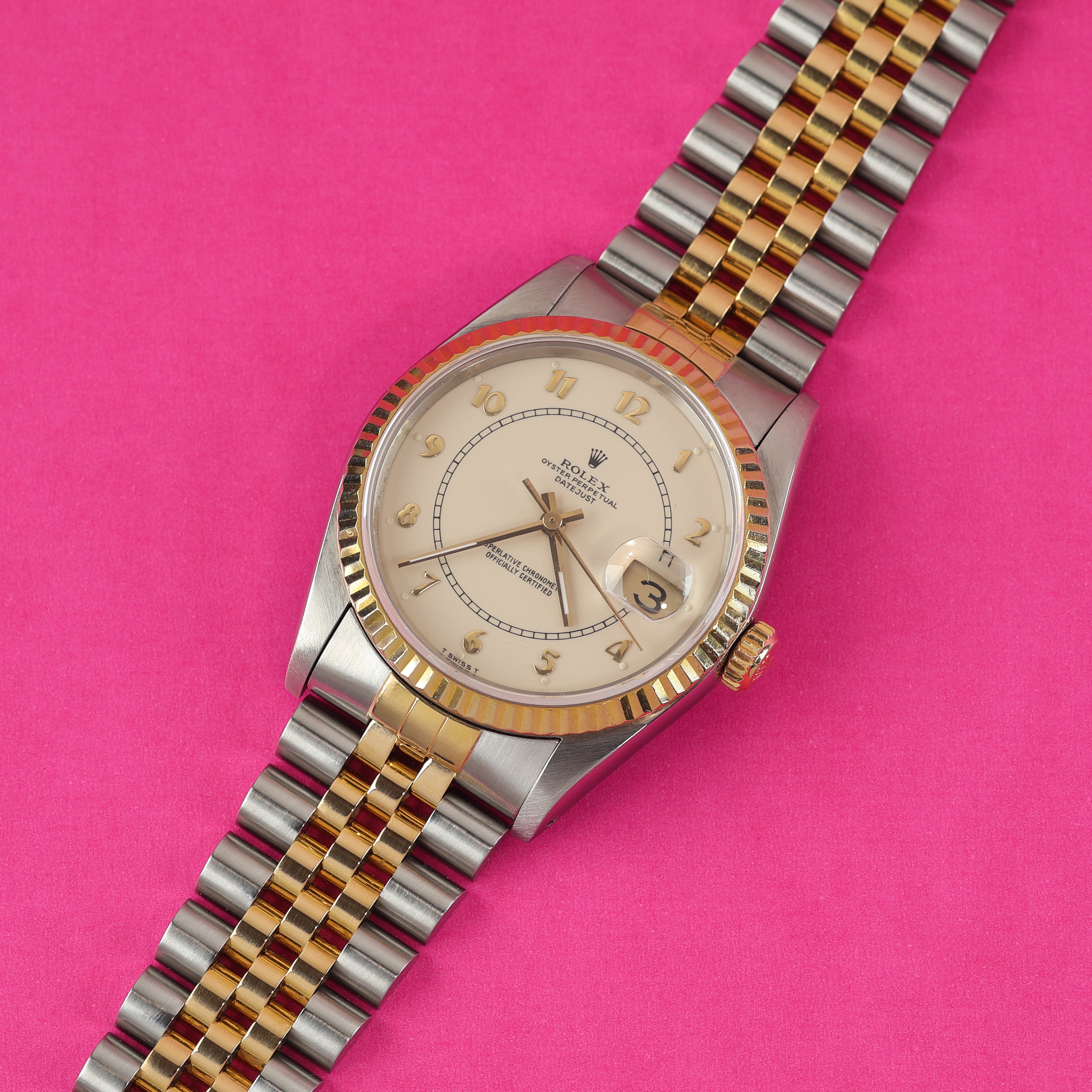 Rolex Datejust Ref. 16233 Steel and Gold Creamy Boiler Gauge Dial