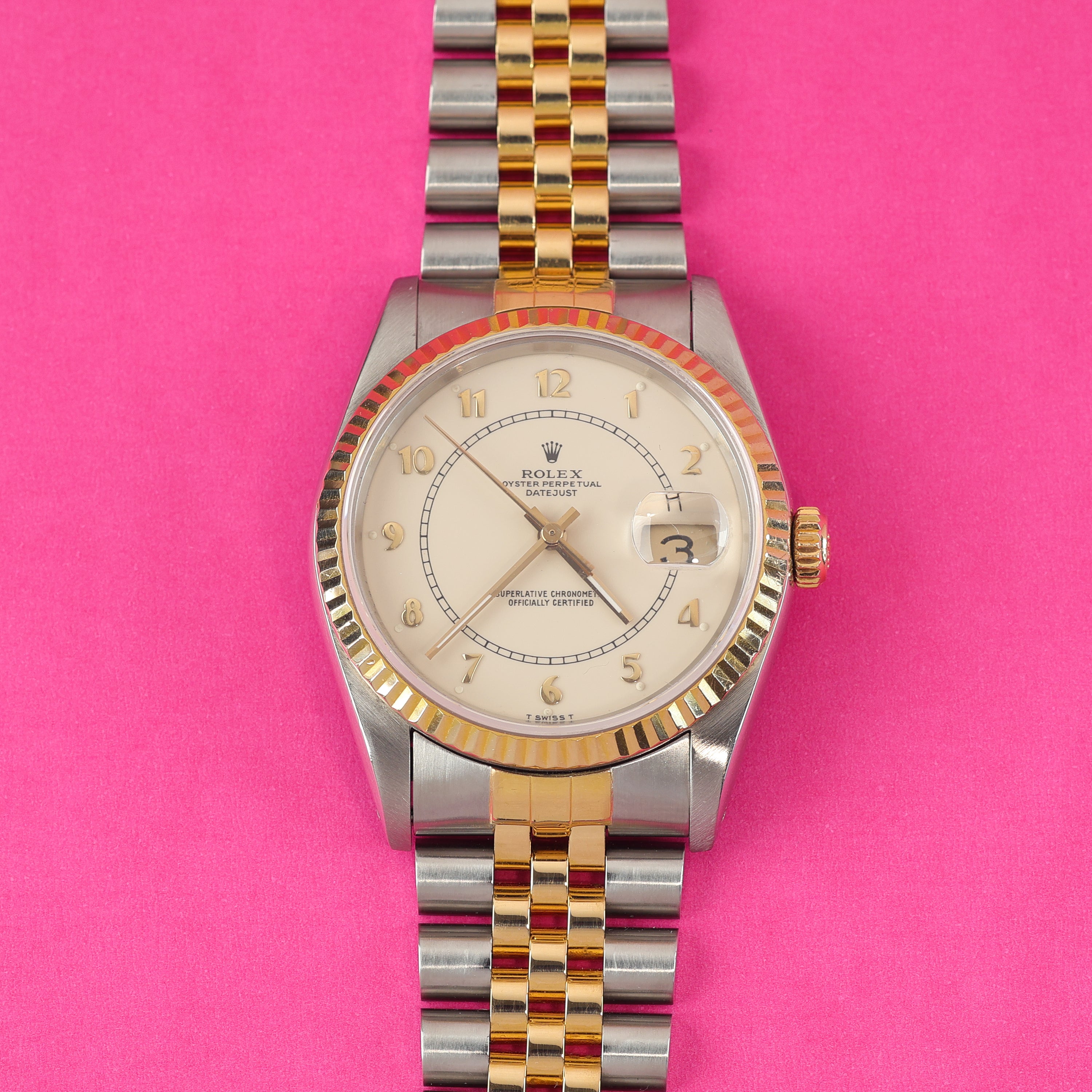 Rolex Datejust Ref. 16233 Steel and Gold Creamy Boiler Gauge Dial