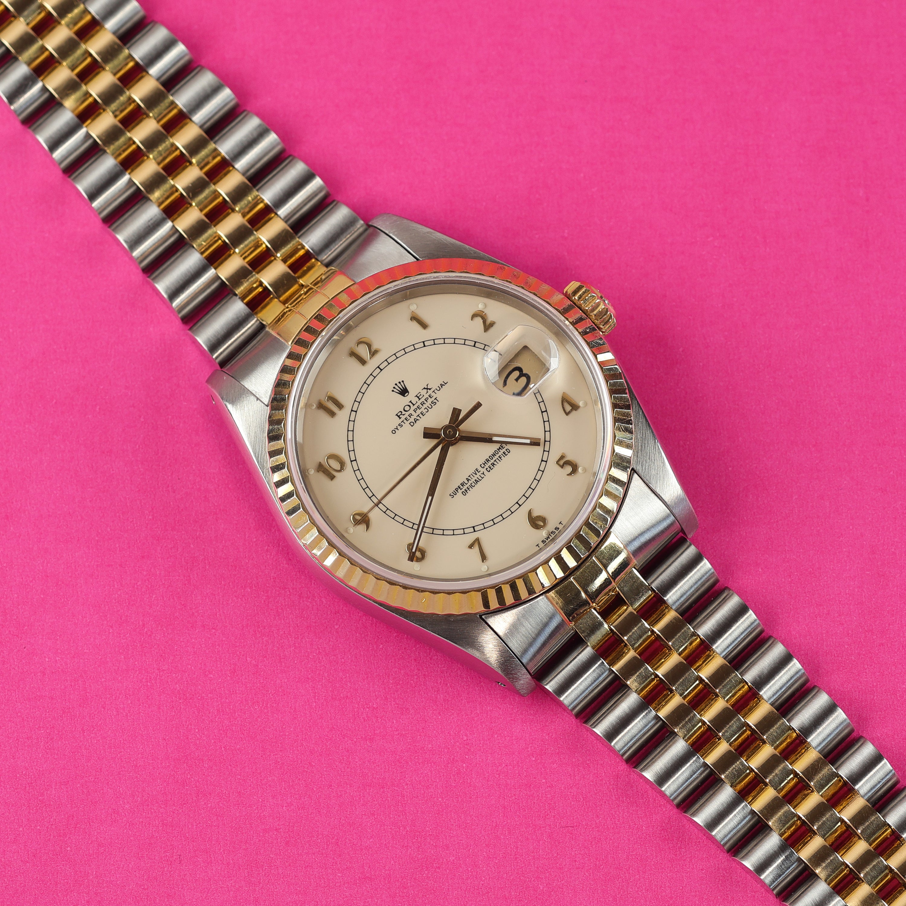 Rolex Datejust Ref. 16233 Steel and Gold Creamy Boiler Gauge Dial