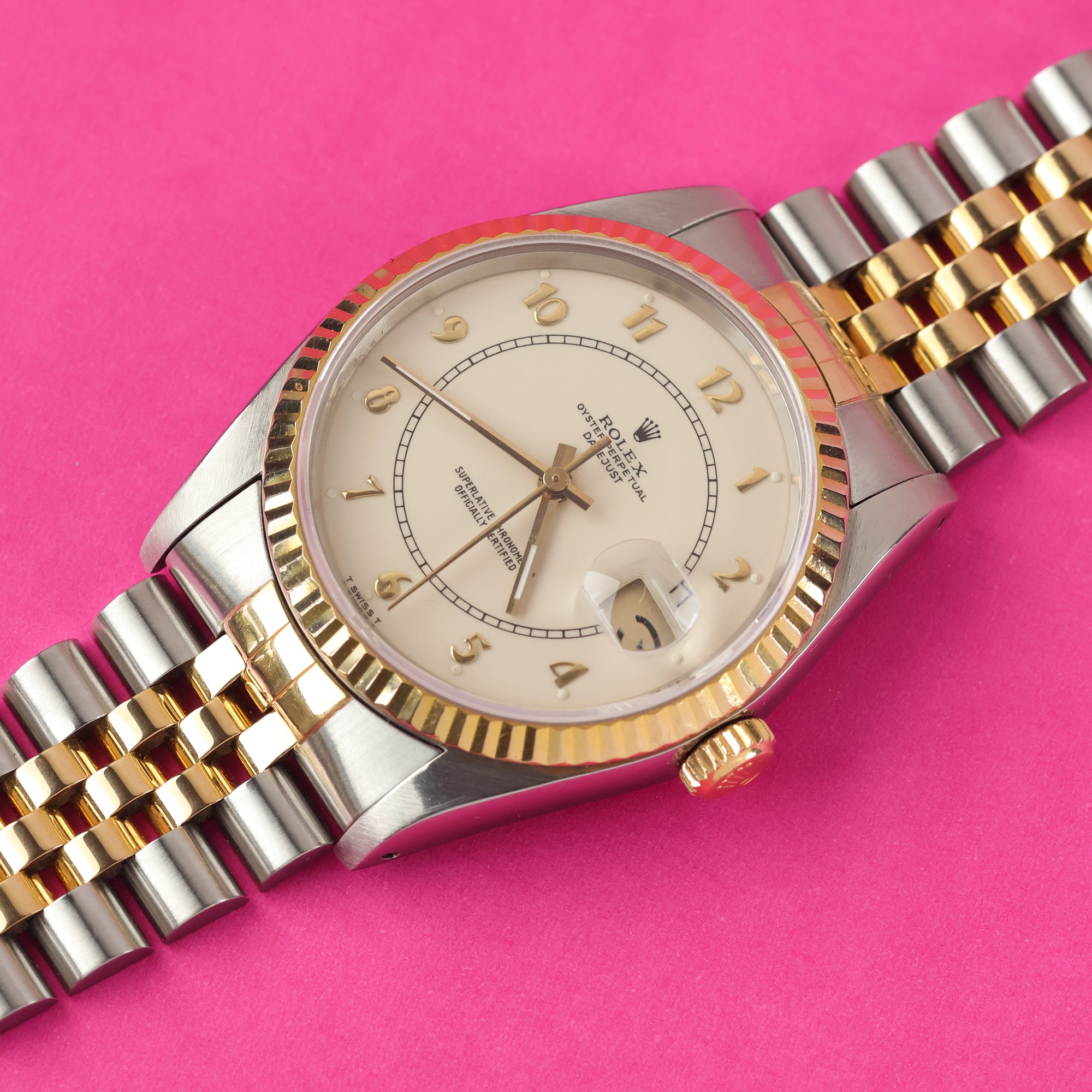 Rolex Datejust Ref. 16233 Steel and Gold Creamy Boiler Gauge Dial