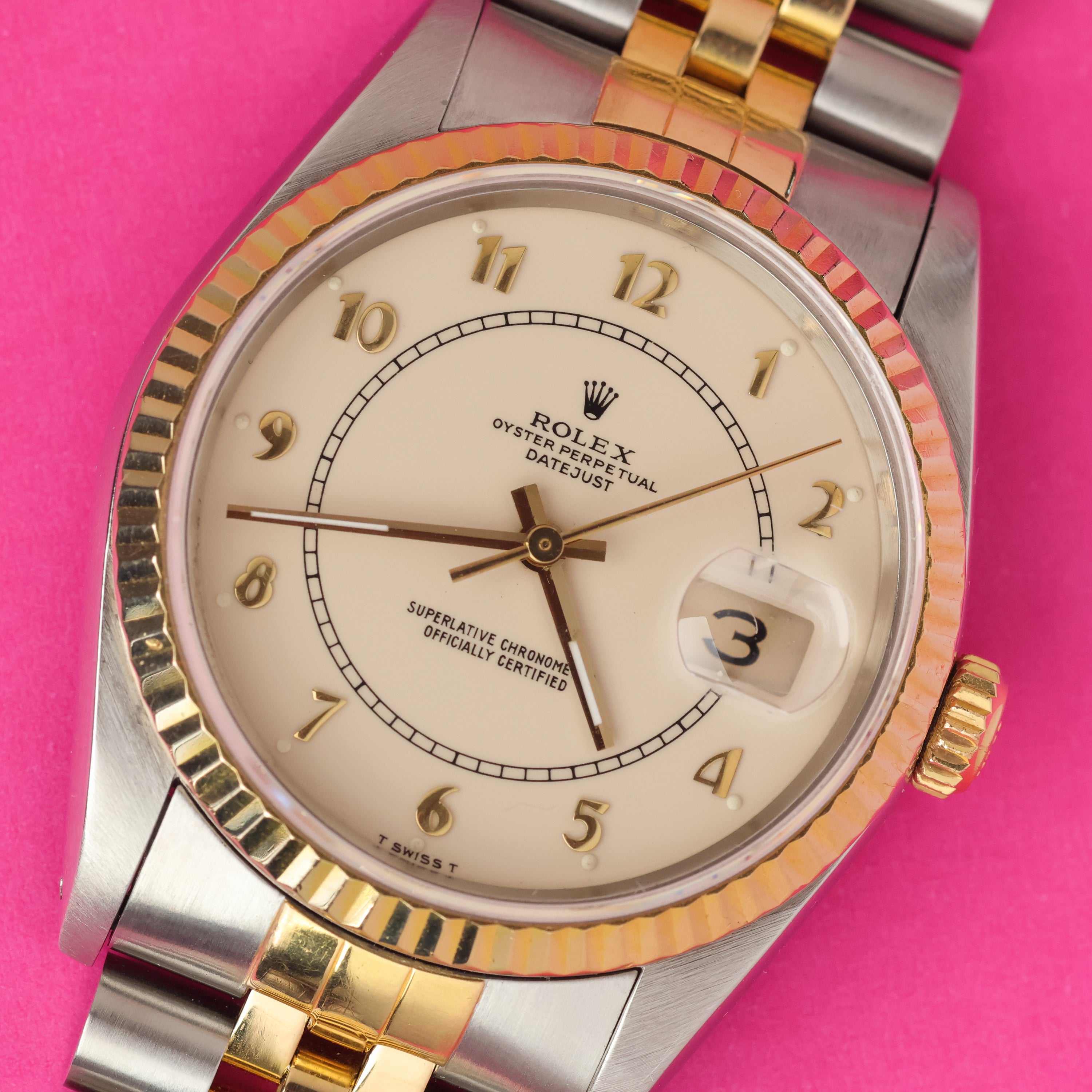 Rolex Datejust Ref. 16233 Steel and Gold Creamy Boiler Gauge Dial
