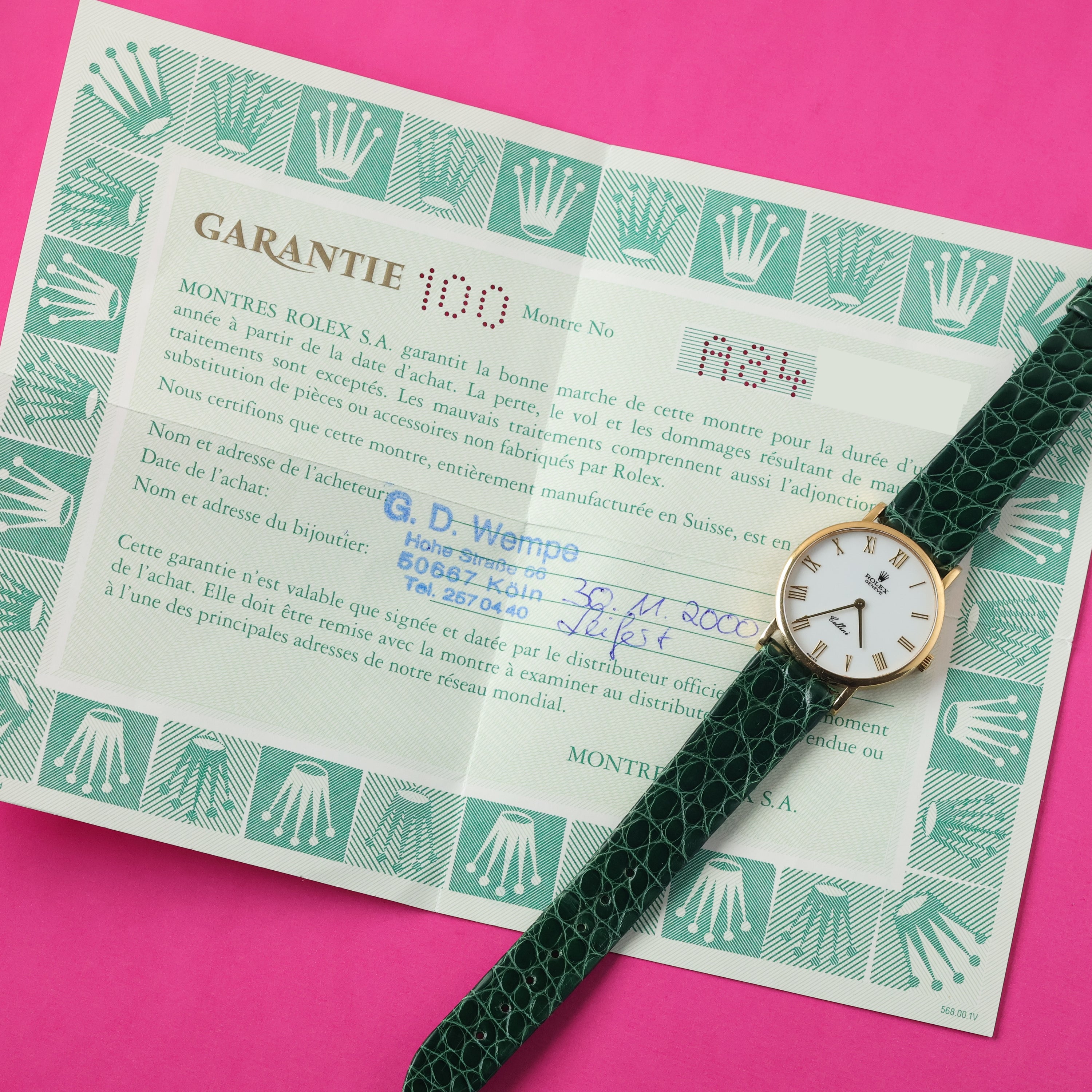 Rolex Cellini Ref. 5112 18K Yellow Gold White Dial Box and Papers