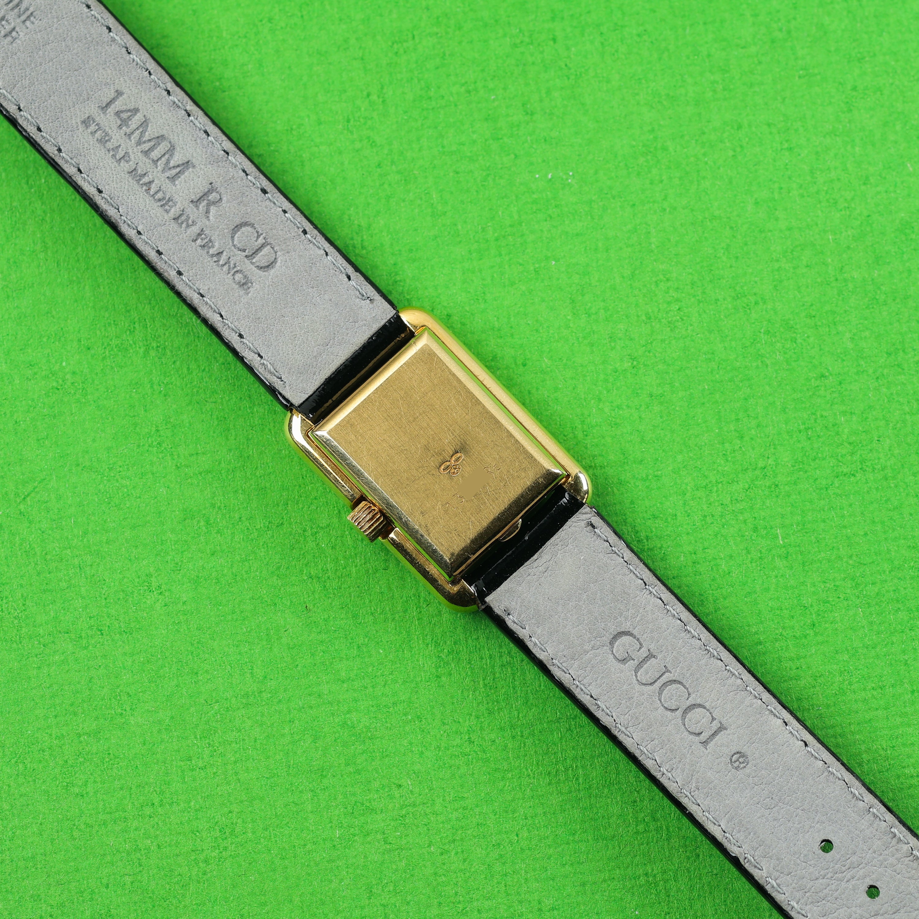 Chaumet Rectangular 18K Yellow Gold Lapis Lazuli Stone Dial