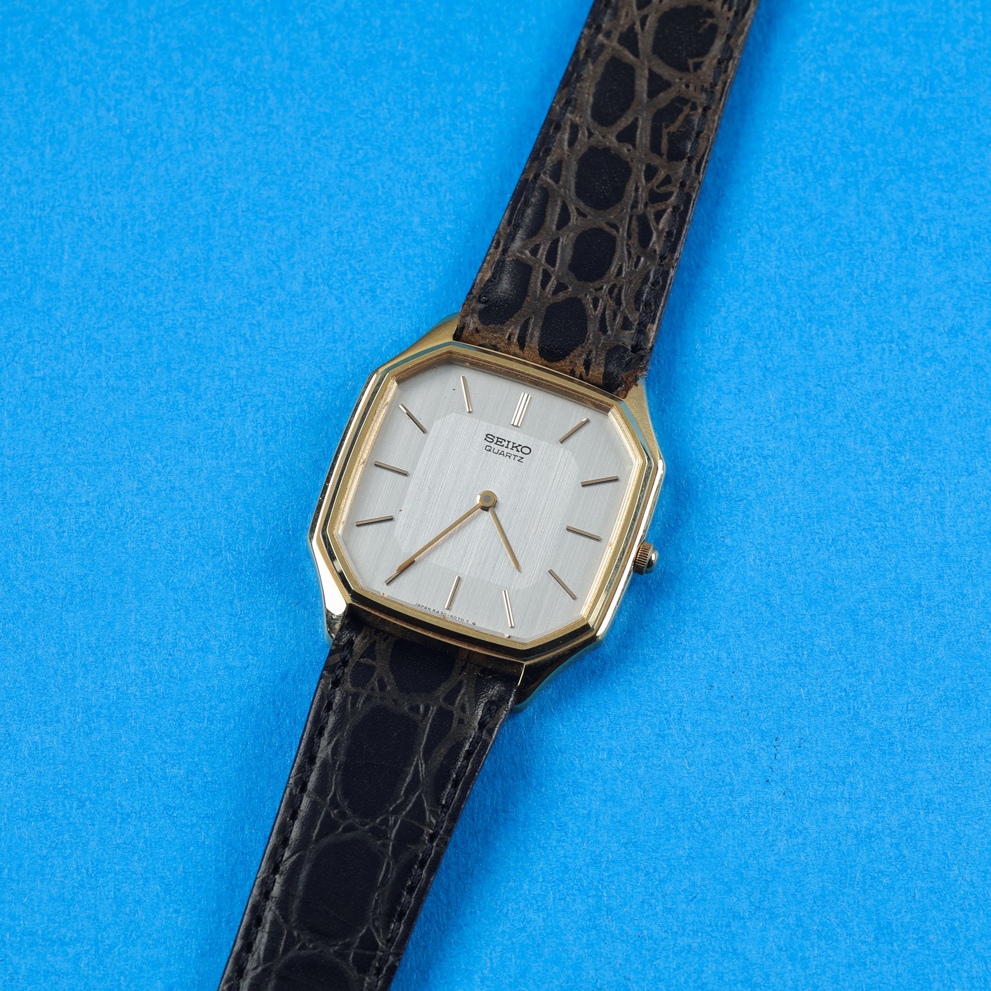 Seiko Octagonal Ref. 6430-5030 NOS Silver Brushed Dial