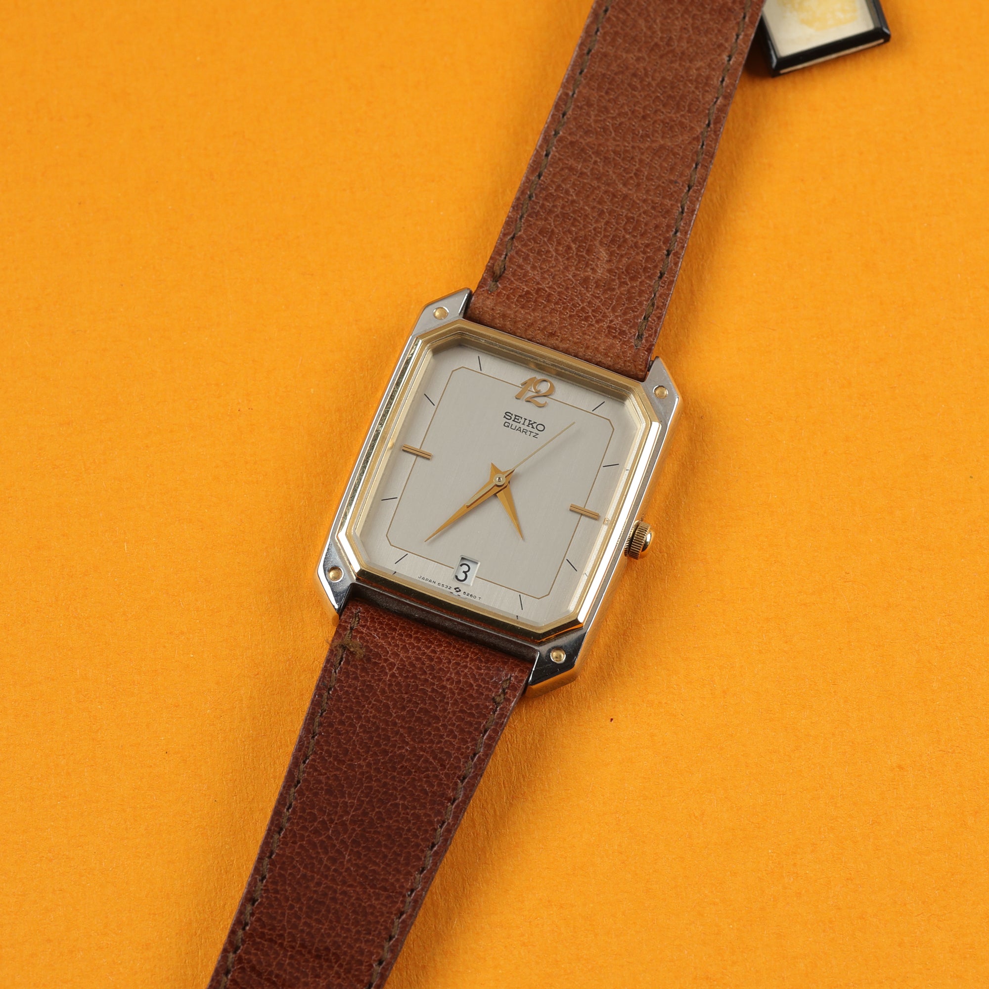 Seiko Two-Tone Ref. 6532-5180 NOS Silver Brushed 'Breguet' Dial