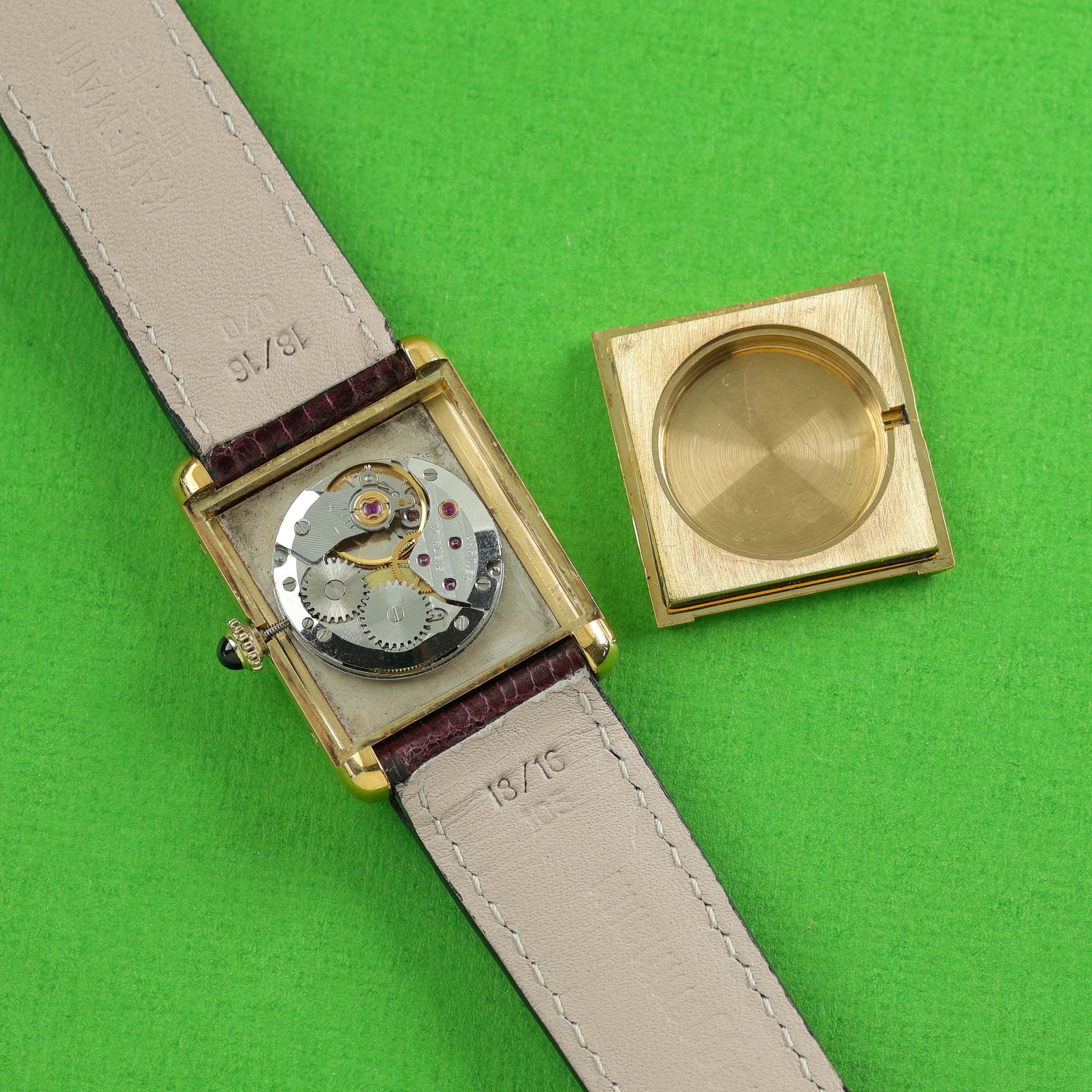 Cartier Tank Must Large Burgundy Red Dial
